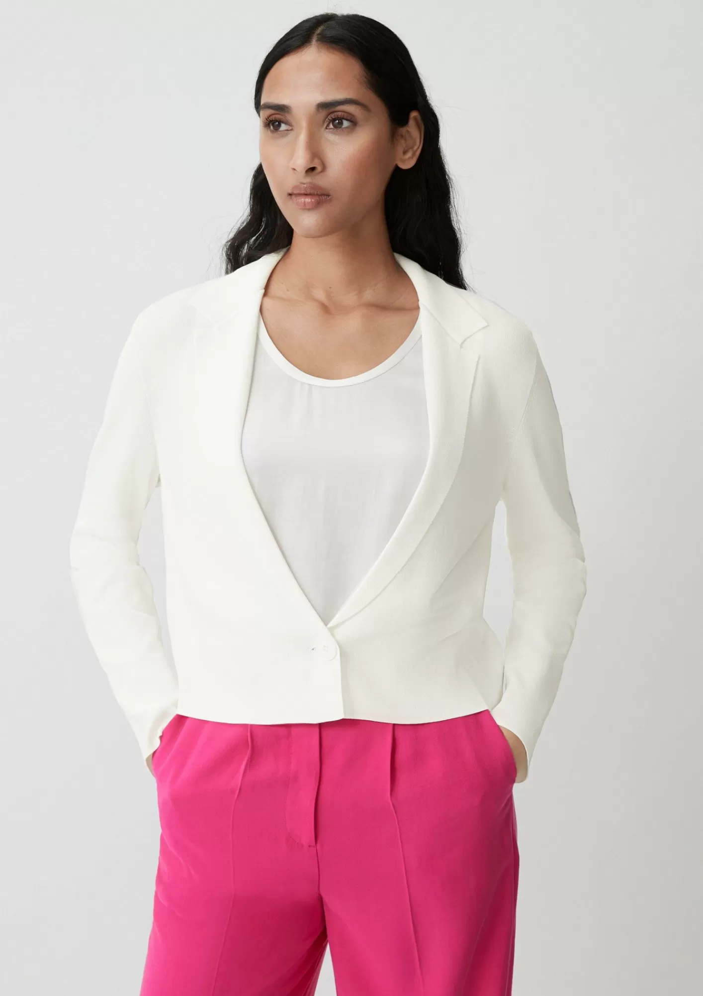 Store Comma Feinstrick-Blazer Aus Viskosemix