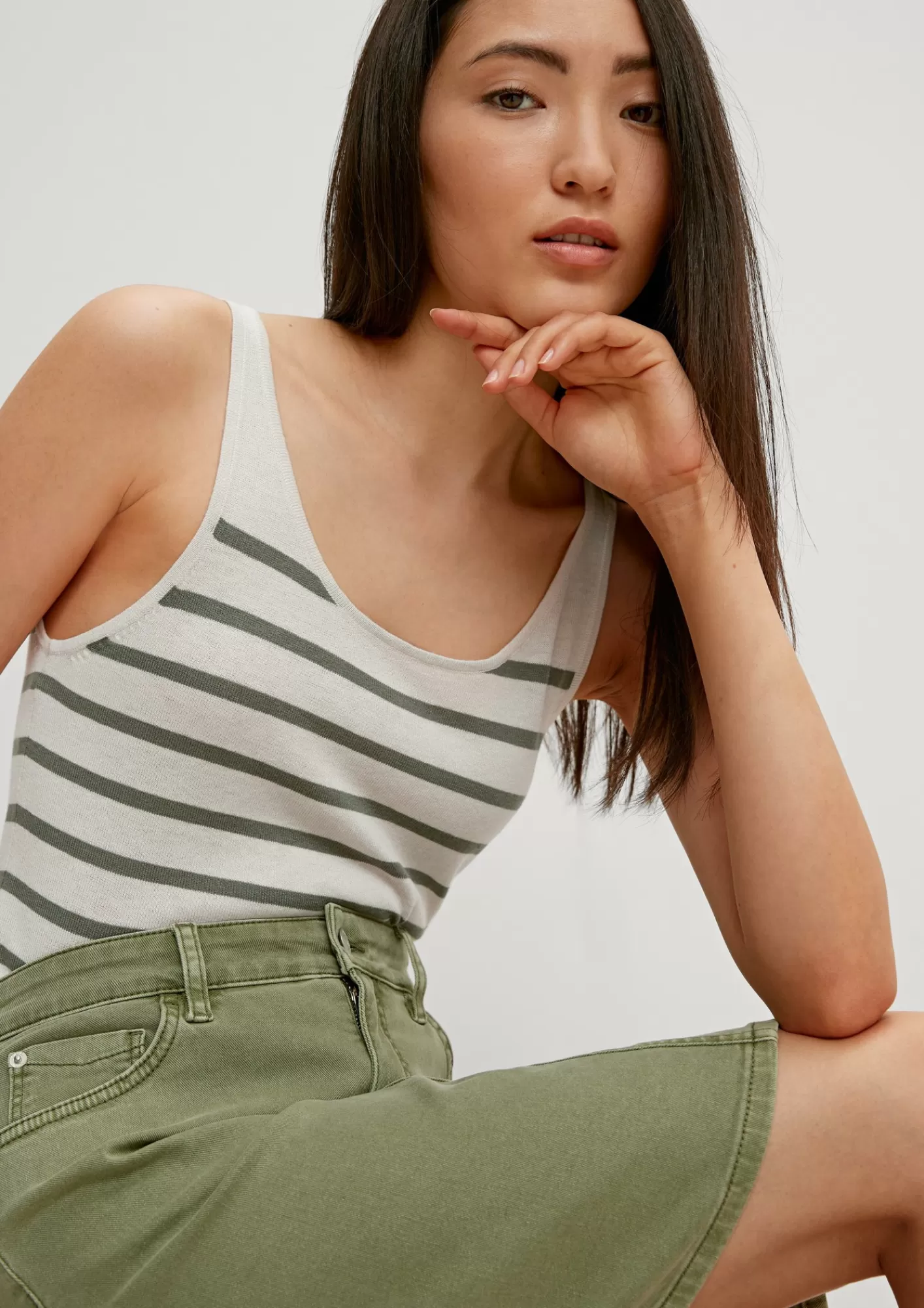 Best Sale Comma Feinstrick-Top Mit Streifenmuster