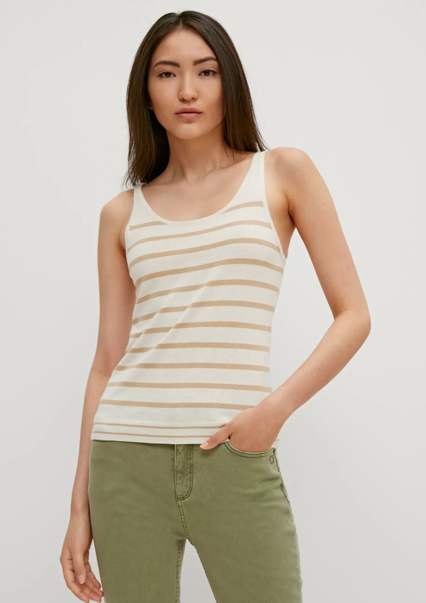 Cheap Comma Feinstrick-Top Mit Streifenmuster
