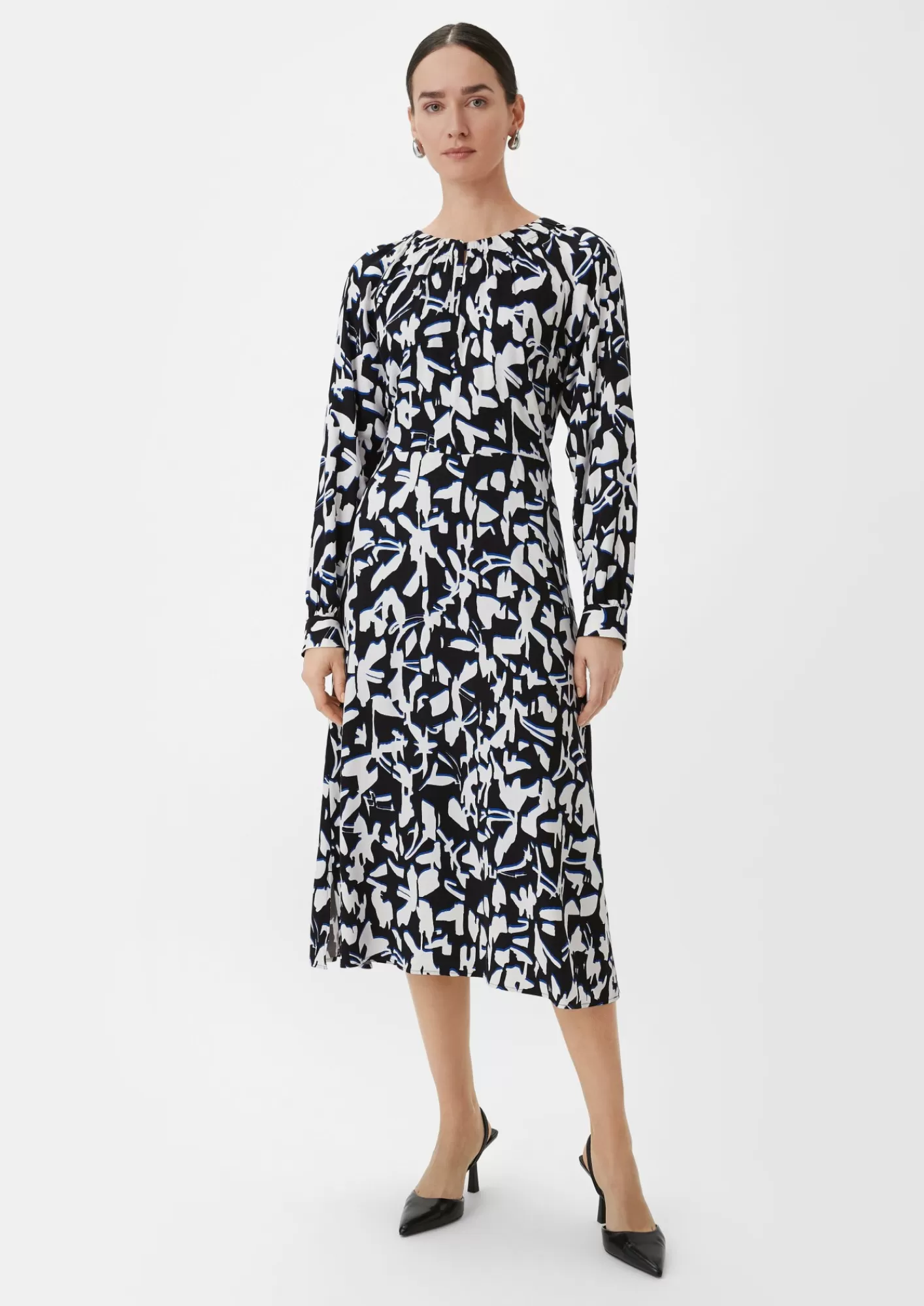 Flash Sale Comma Fliesendes Maxikleid Mit All-Over-Print