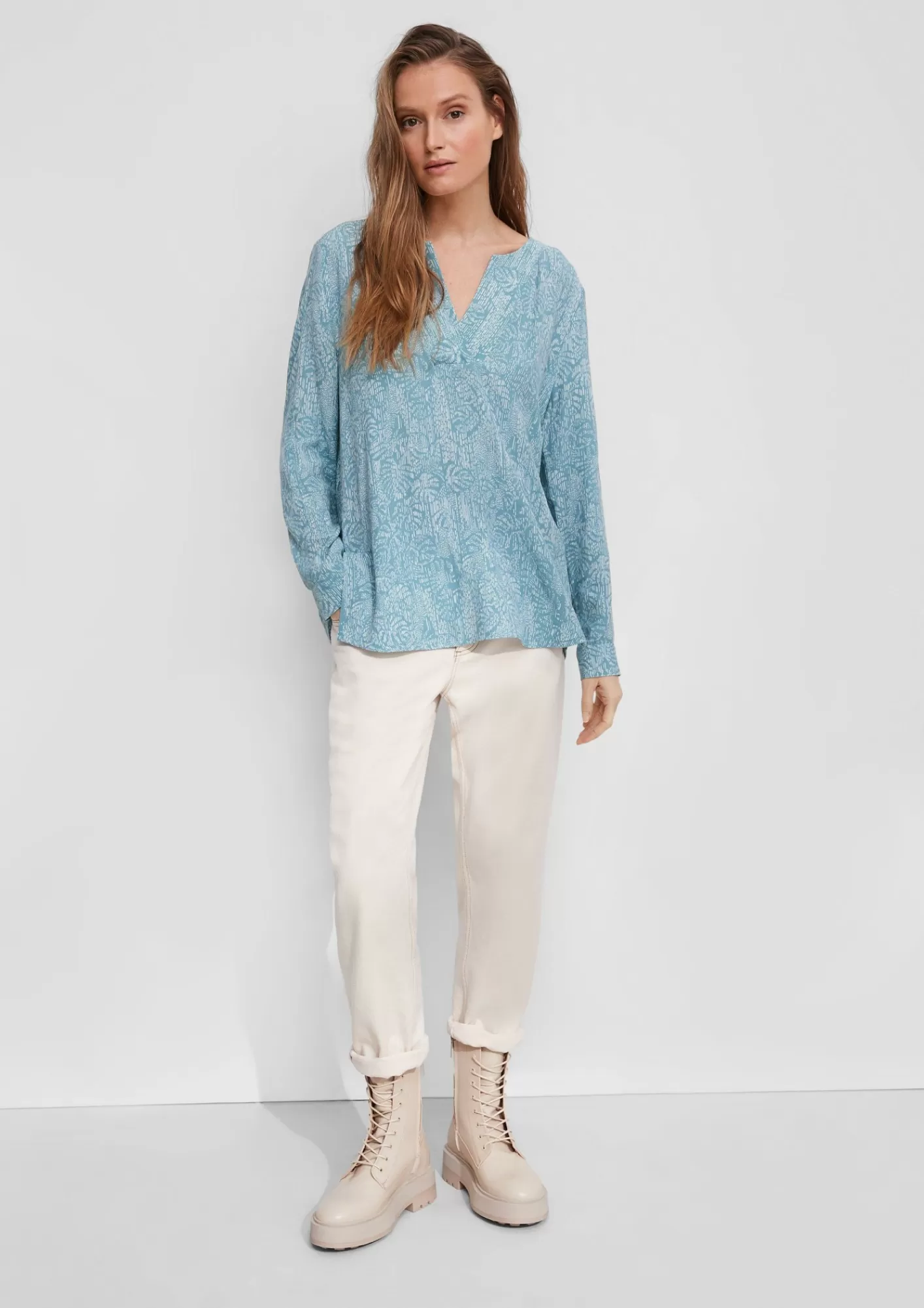 Best Sale Comma Gemusterte Bluse Aus Viskose
