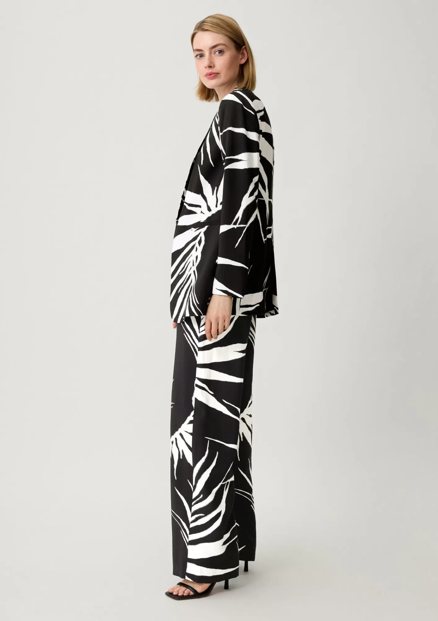 Outlet Comma Gemusterter Blazer Aus Viskosemix