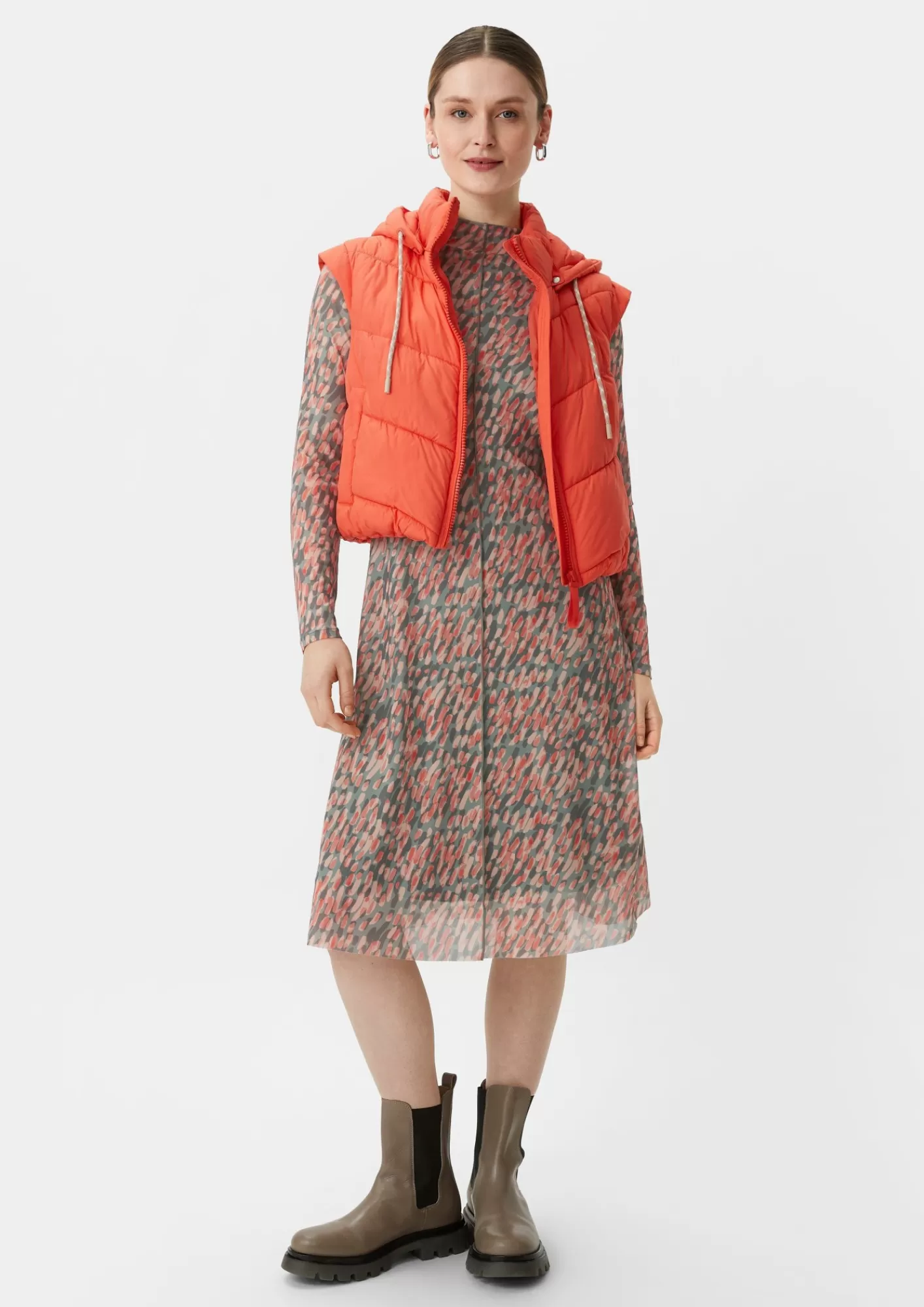 Sale Comma Gemustertes Kleid Aus Mesh
