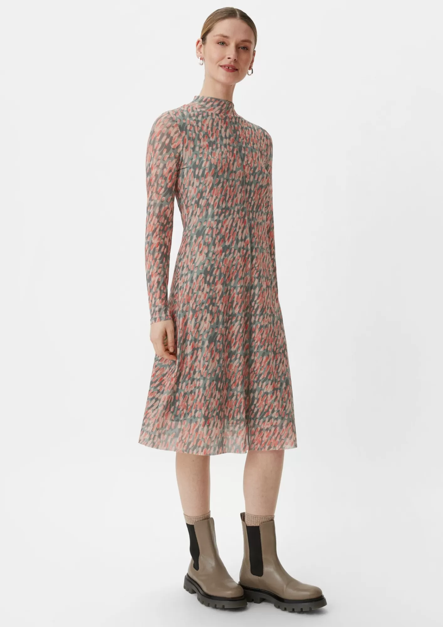 Sale Comma Gemustertes Kleid Aus Mesh
