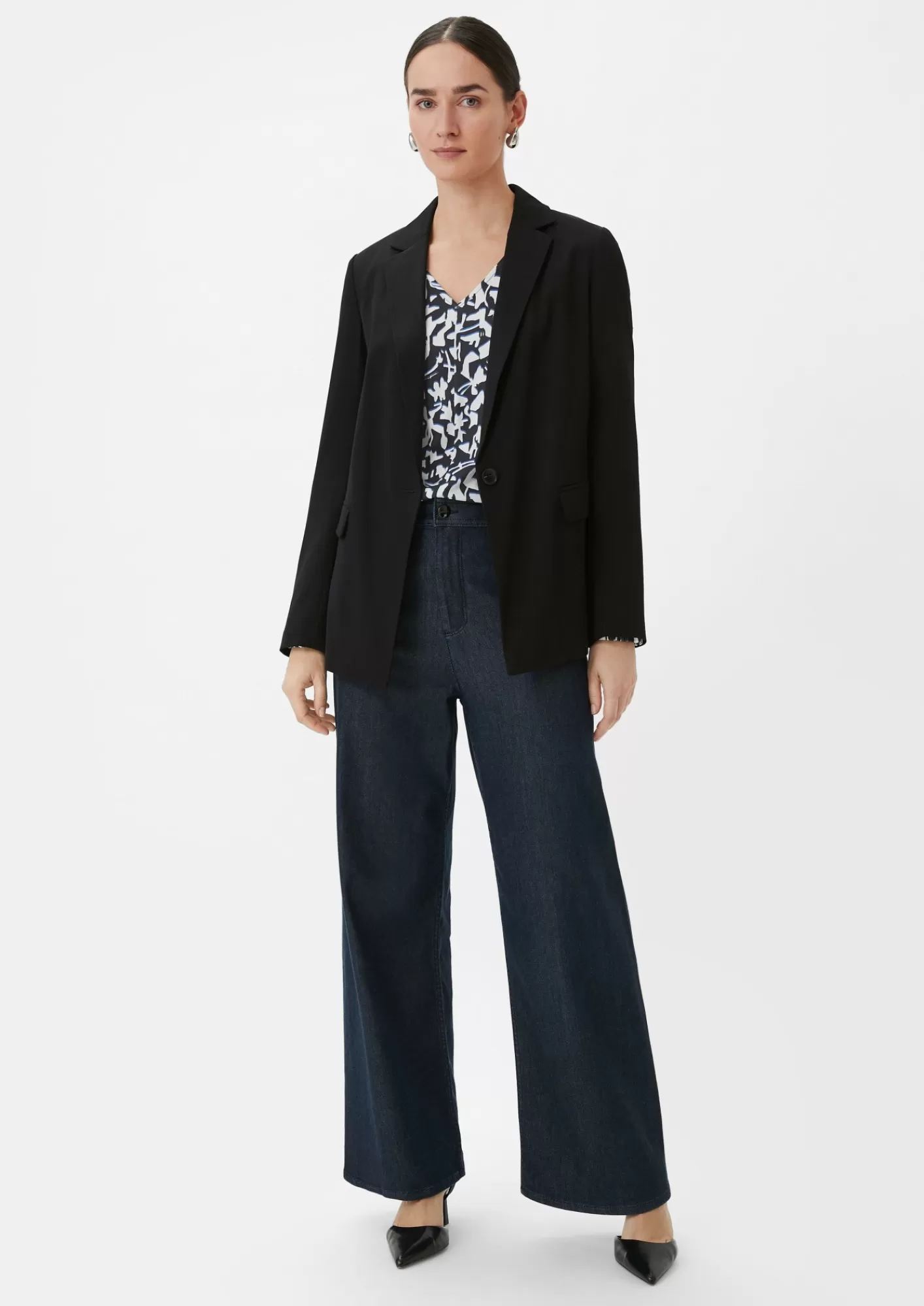 Cheap Comma Gemustertes Longsleeve Mit Raffung