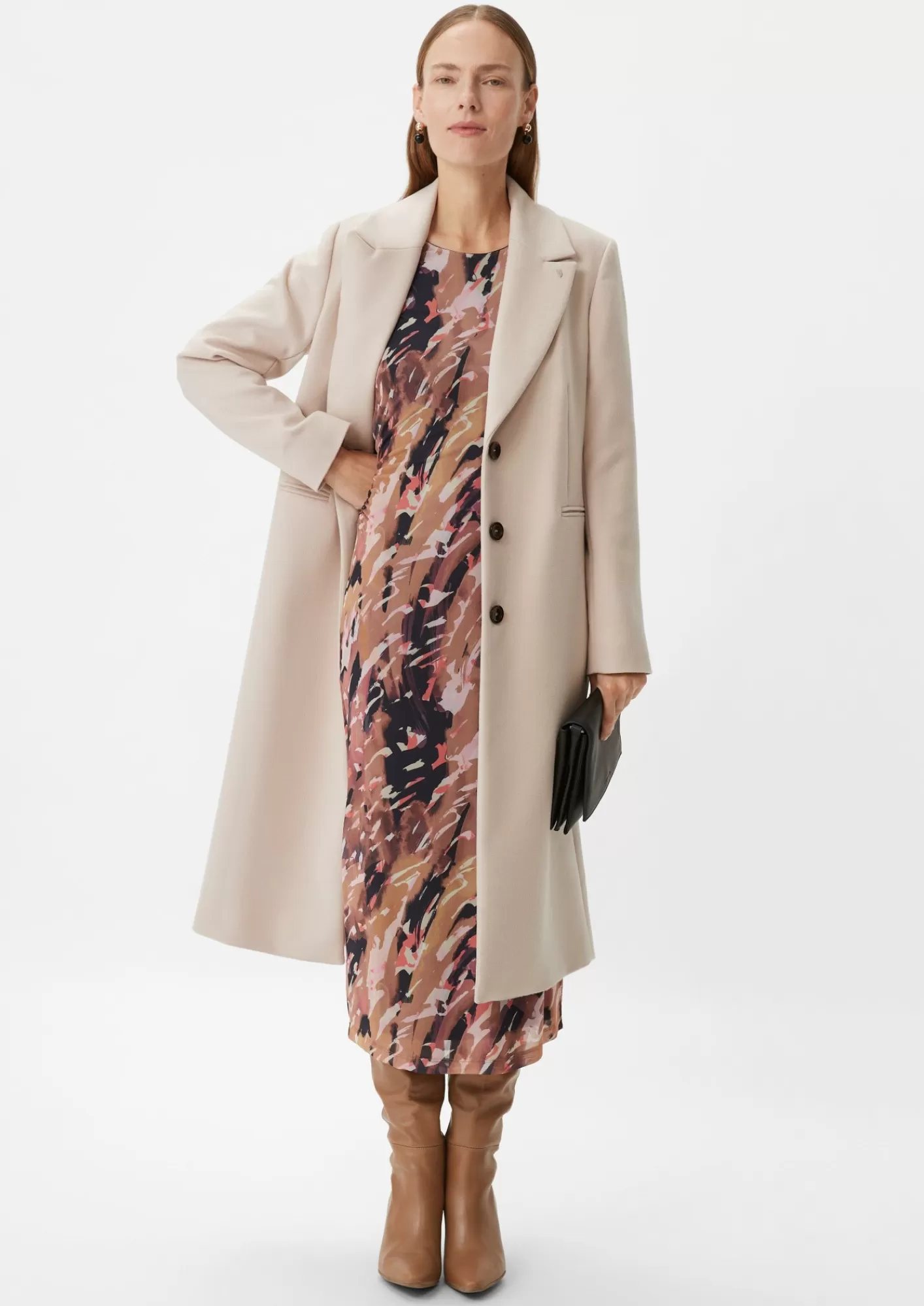 Flash Sale Comma Gemustertes Meshkleid Mit Raffung