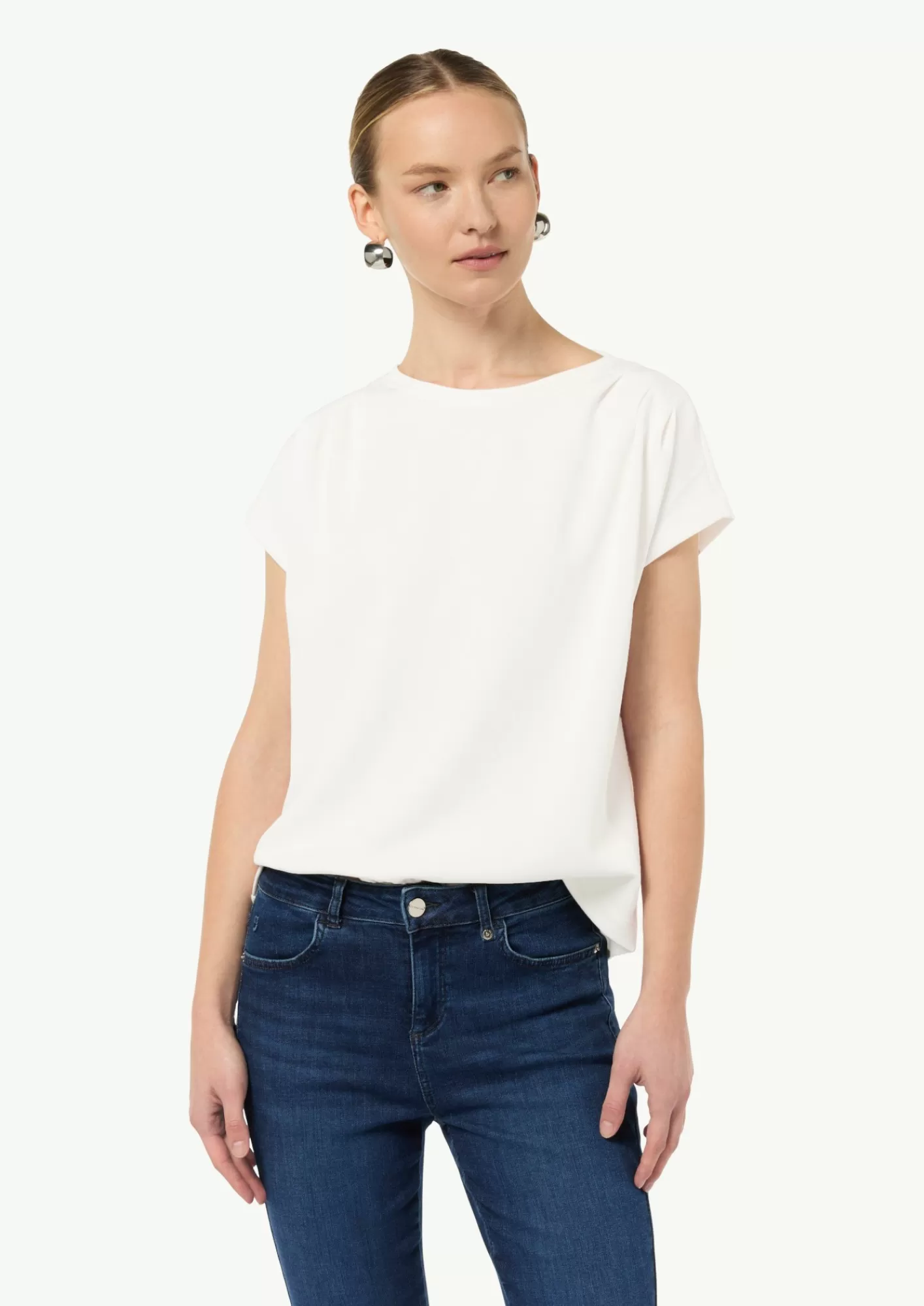 Store Comma Gerafftes T-Shirt Aus Scuba