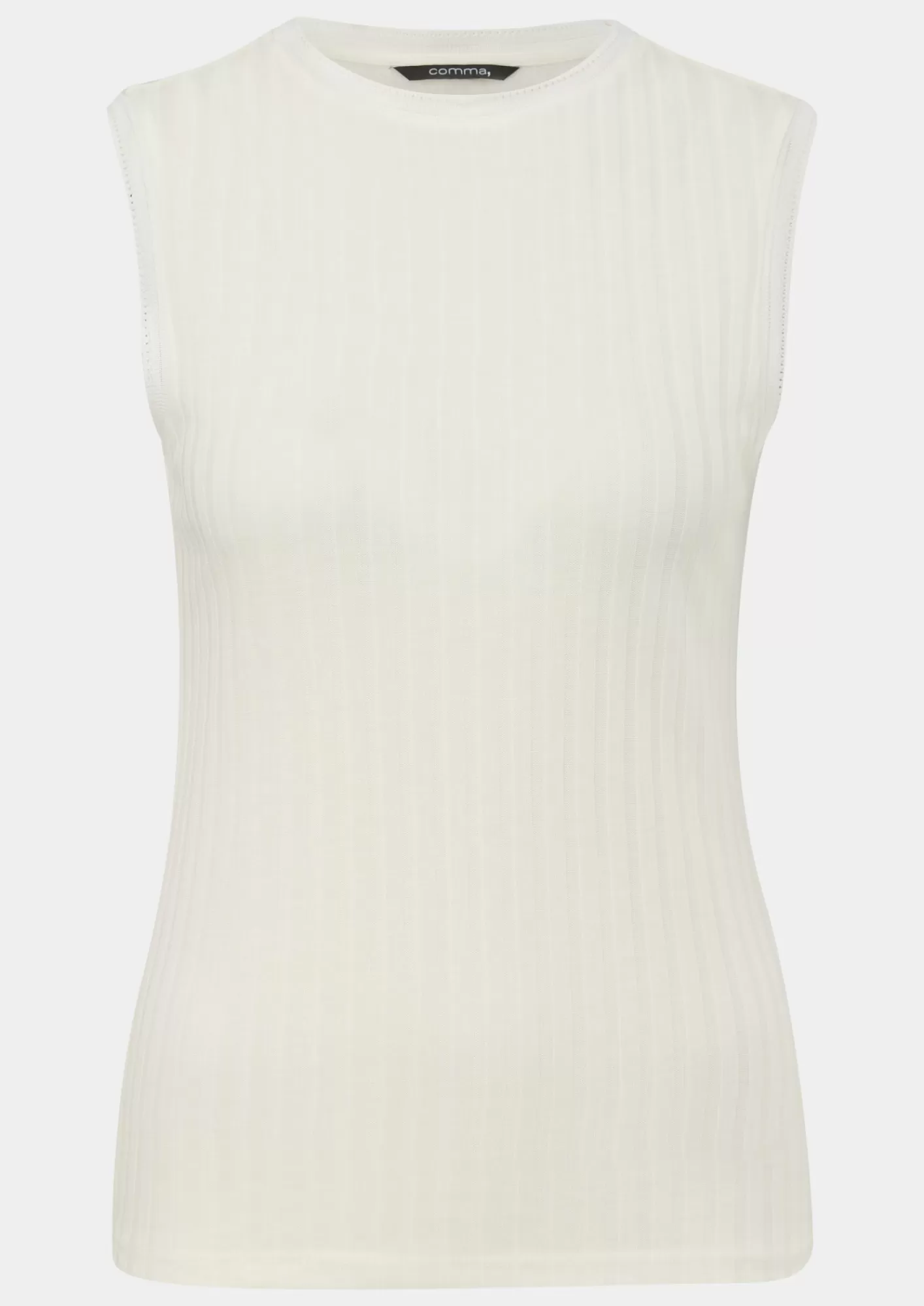 Sale Comma Geripptes Jerseytop Aus Lyocell
