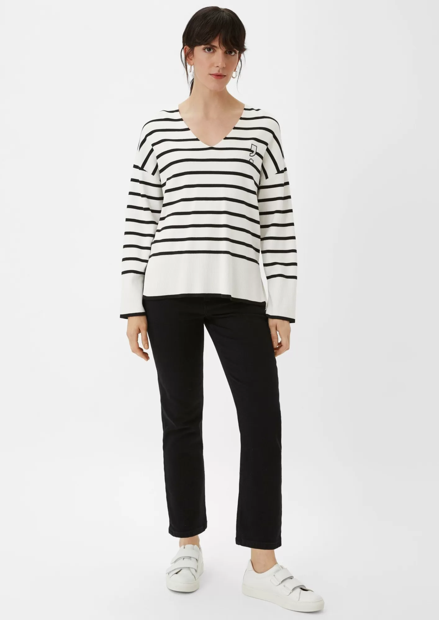 Store Comma Gestreifter Feinstrickpullover