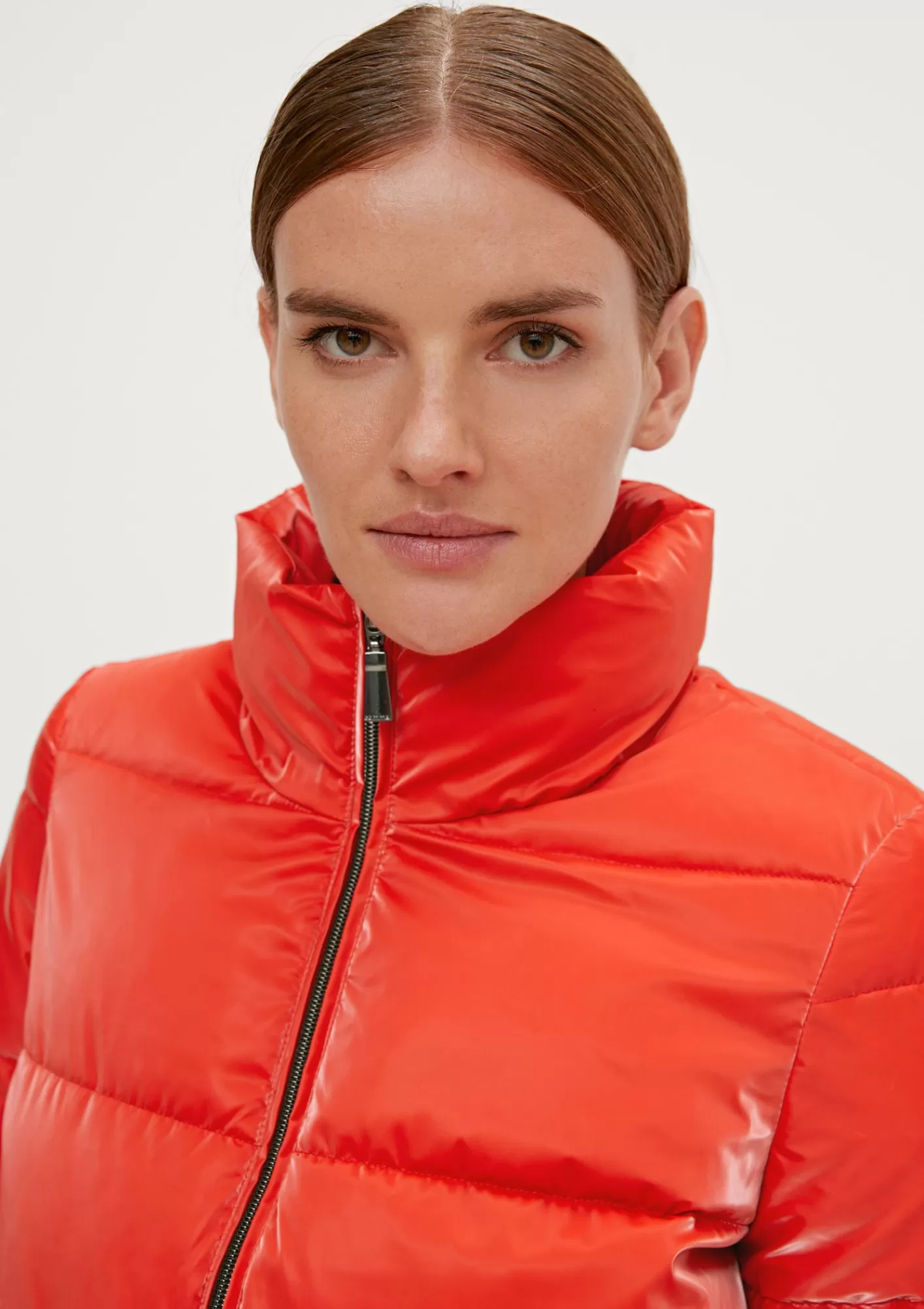 Outlet Comma Glanzende Pufferjacke Mit Stehkragen