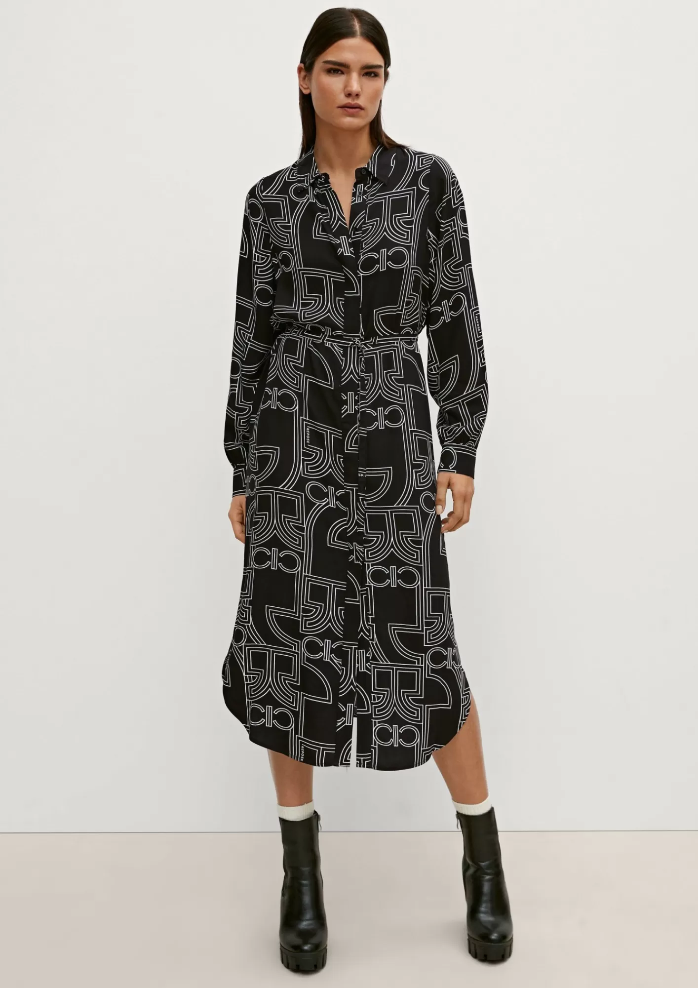 Online Comma Hemdkleid Aus Viskose