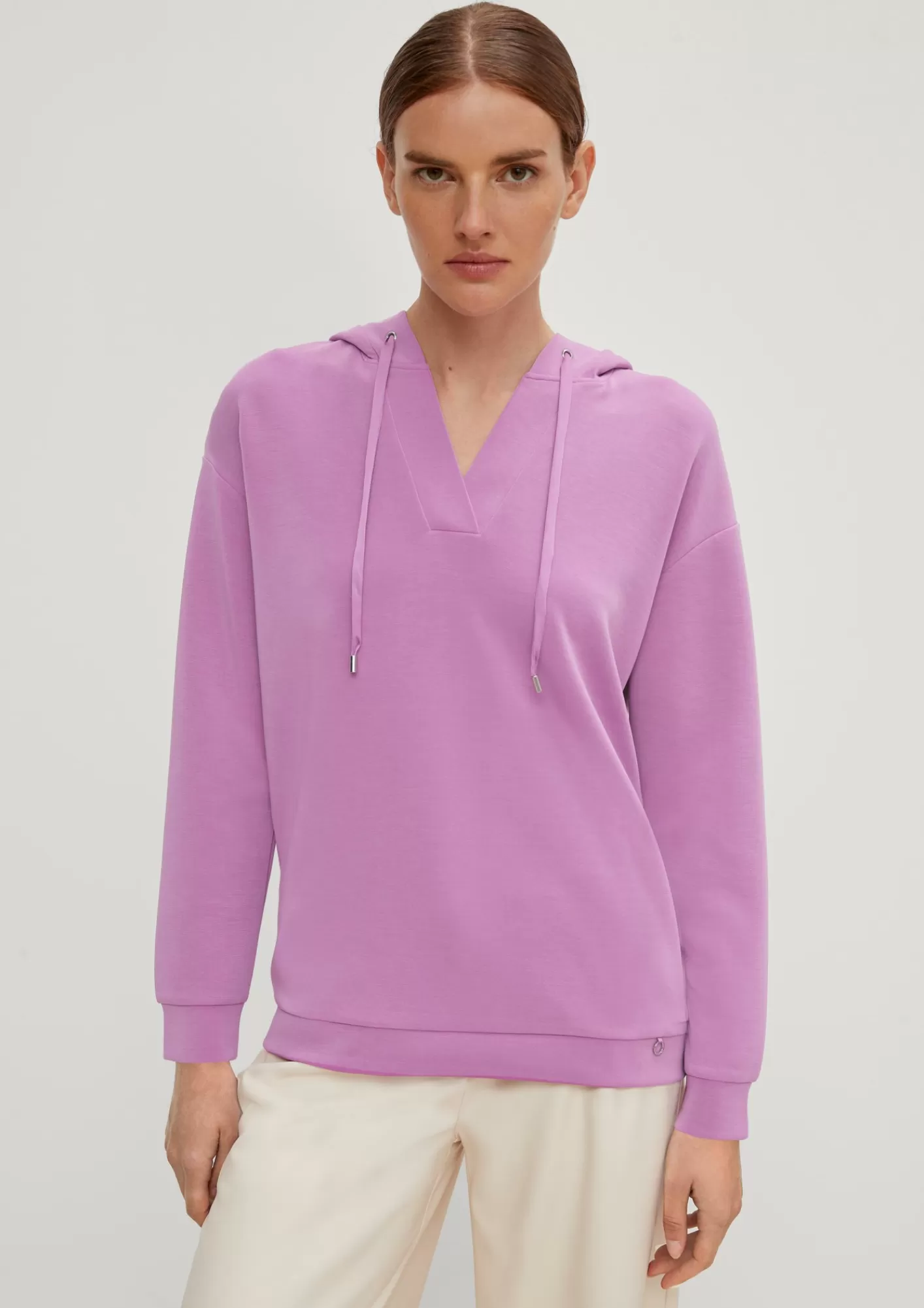 Outlet Comma Hoodie Aus Scuba-Sweat