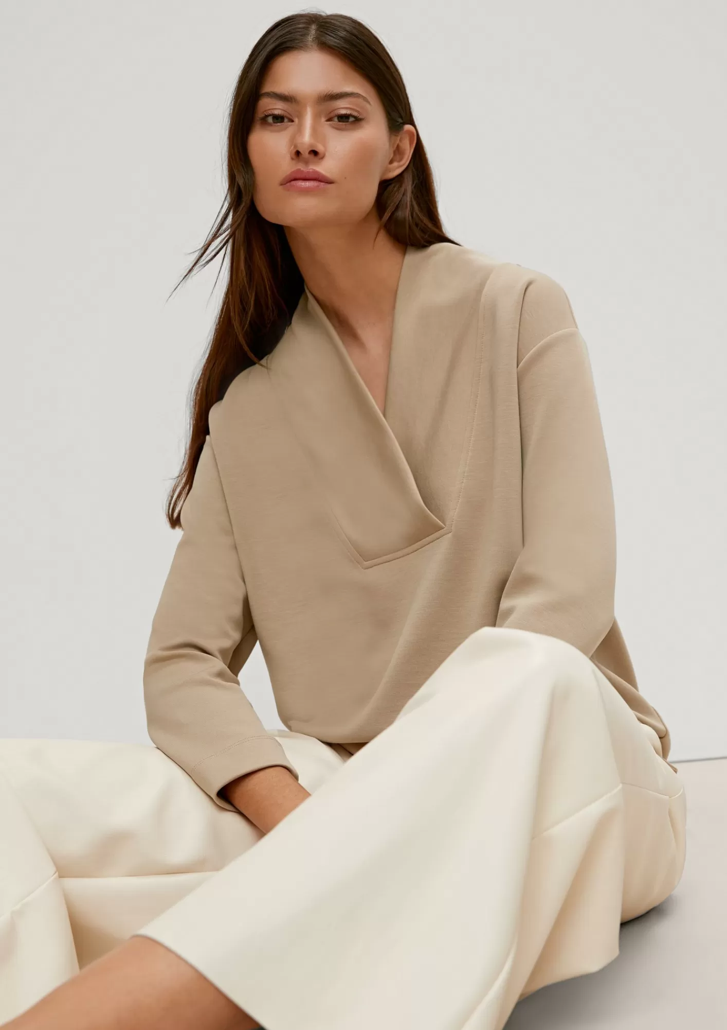 Shop Comma Interlockshirt Mit Stehkragen