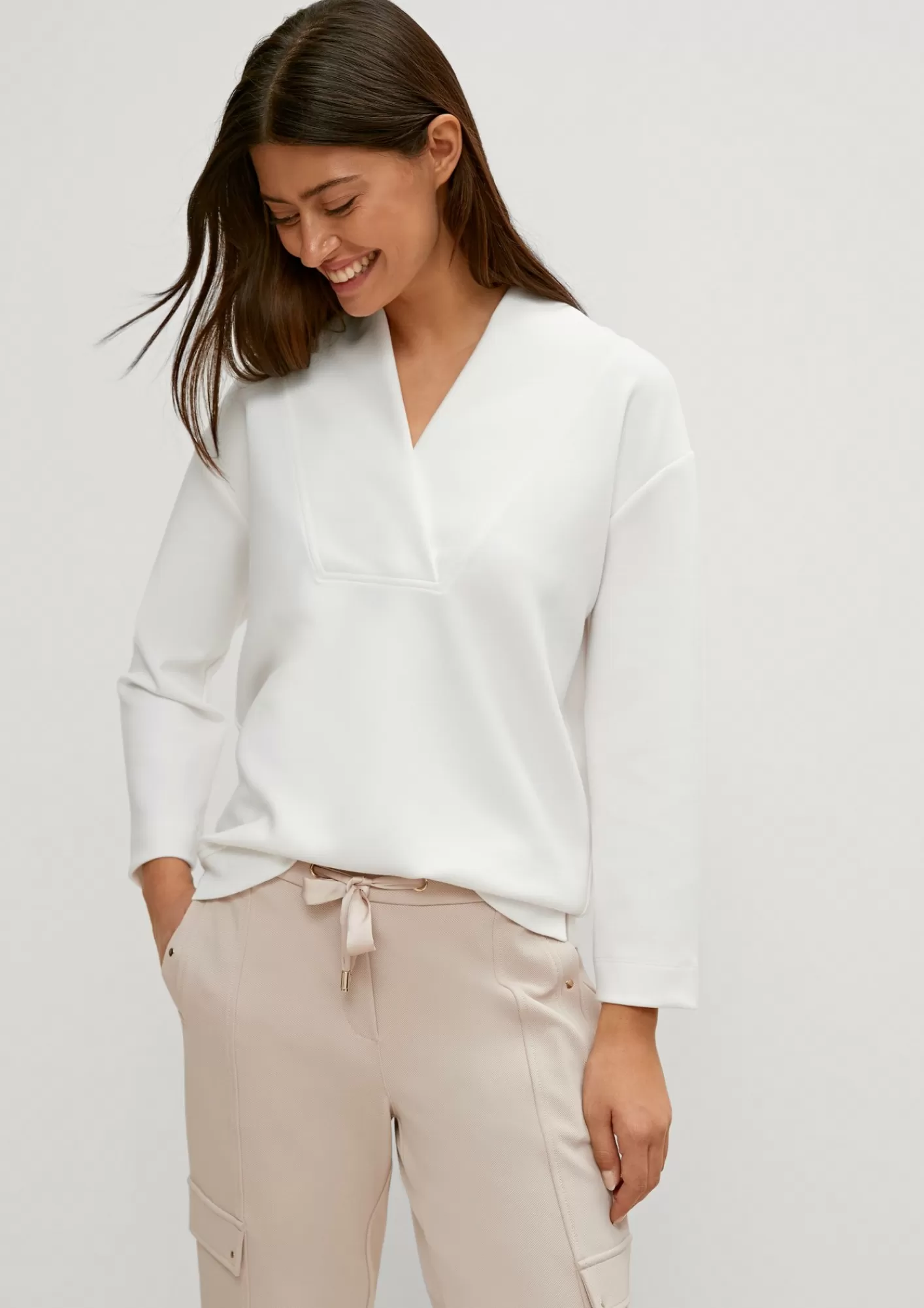 Clearance Comma Interlockshirt Mit Stehkragen