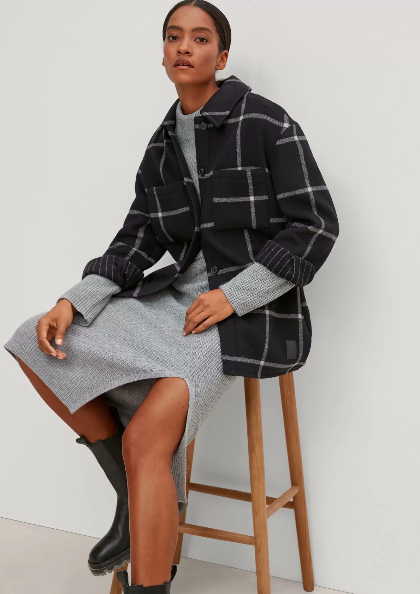 Cheap Comma Jacke Aus Wollmix