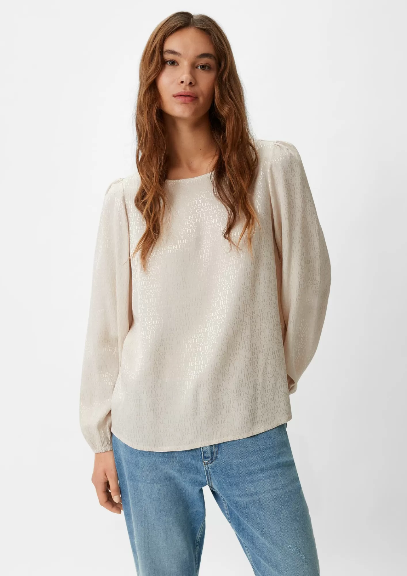 Cheap Comma Jacquard-Bluse Aus Viskose