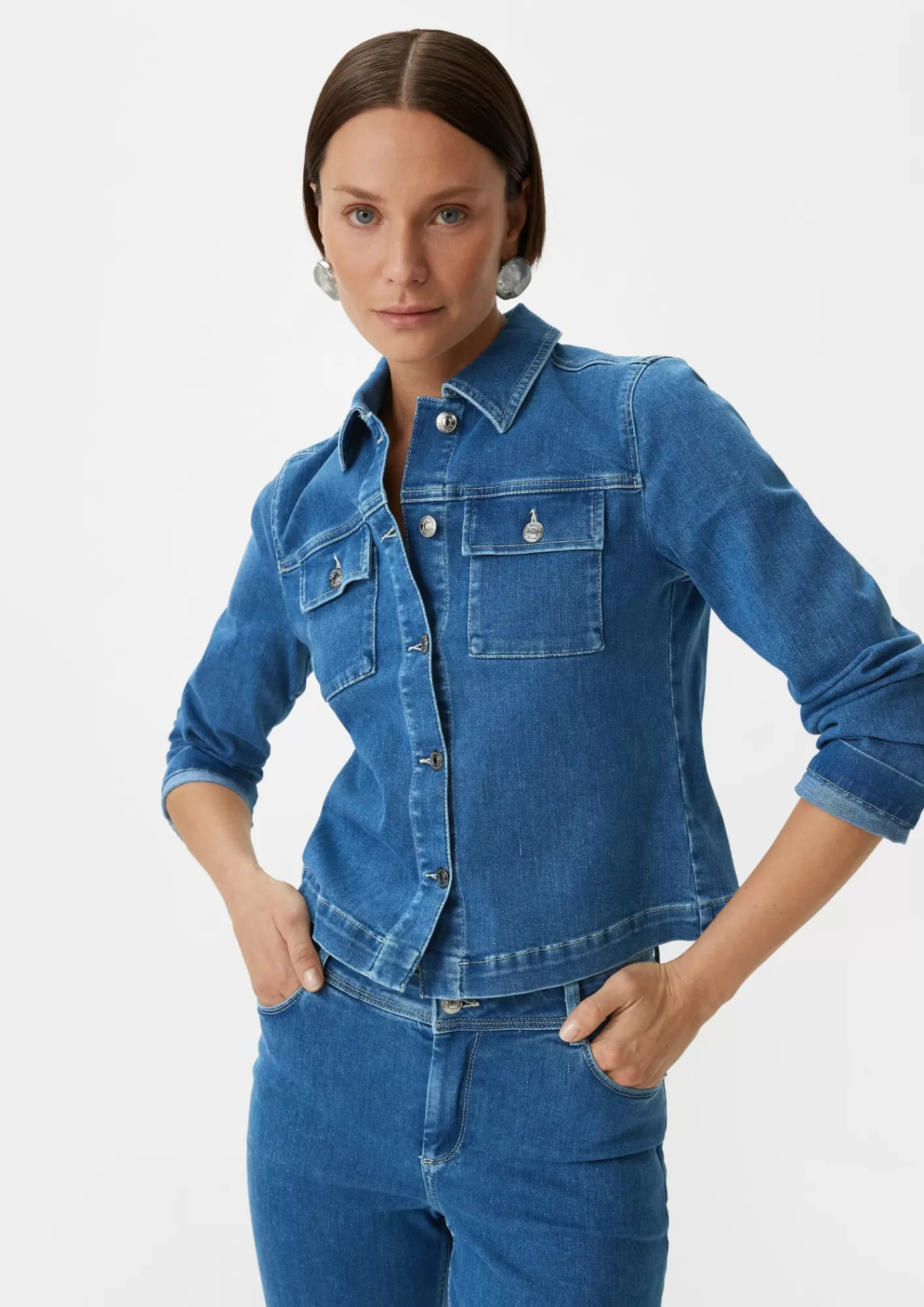 Shop Comma Jeansjacke Aus Baumwollmix