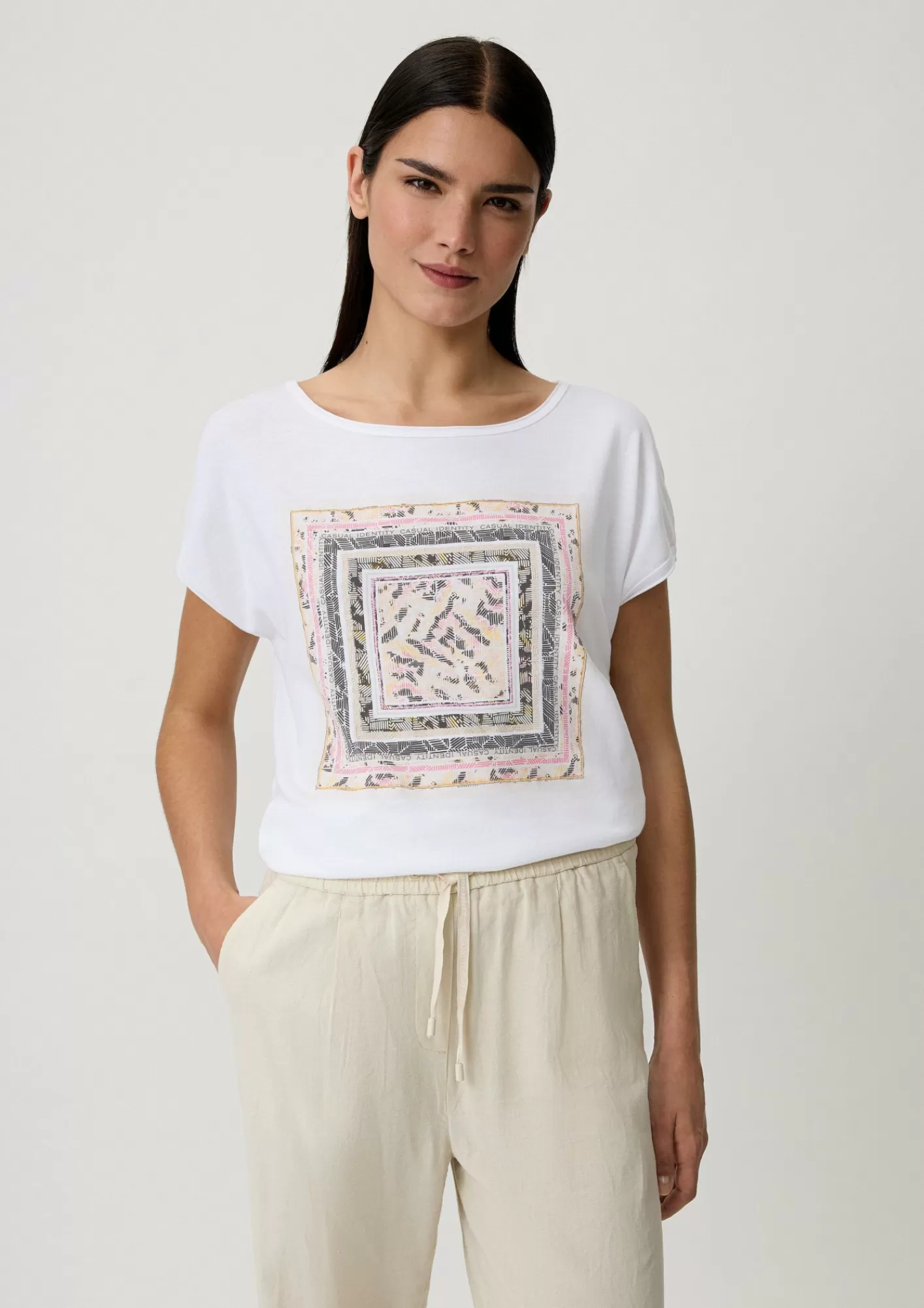 Shop Comma Jerseyshirt Mit Stickerei