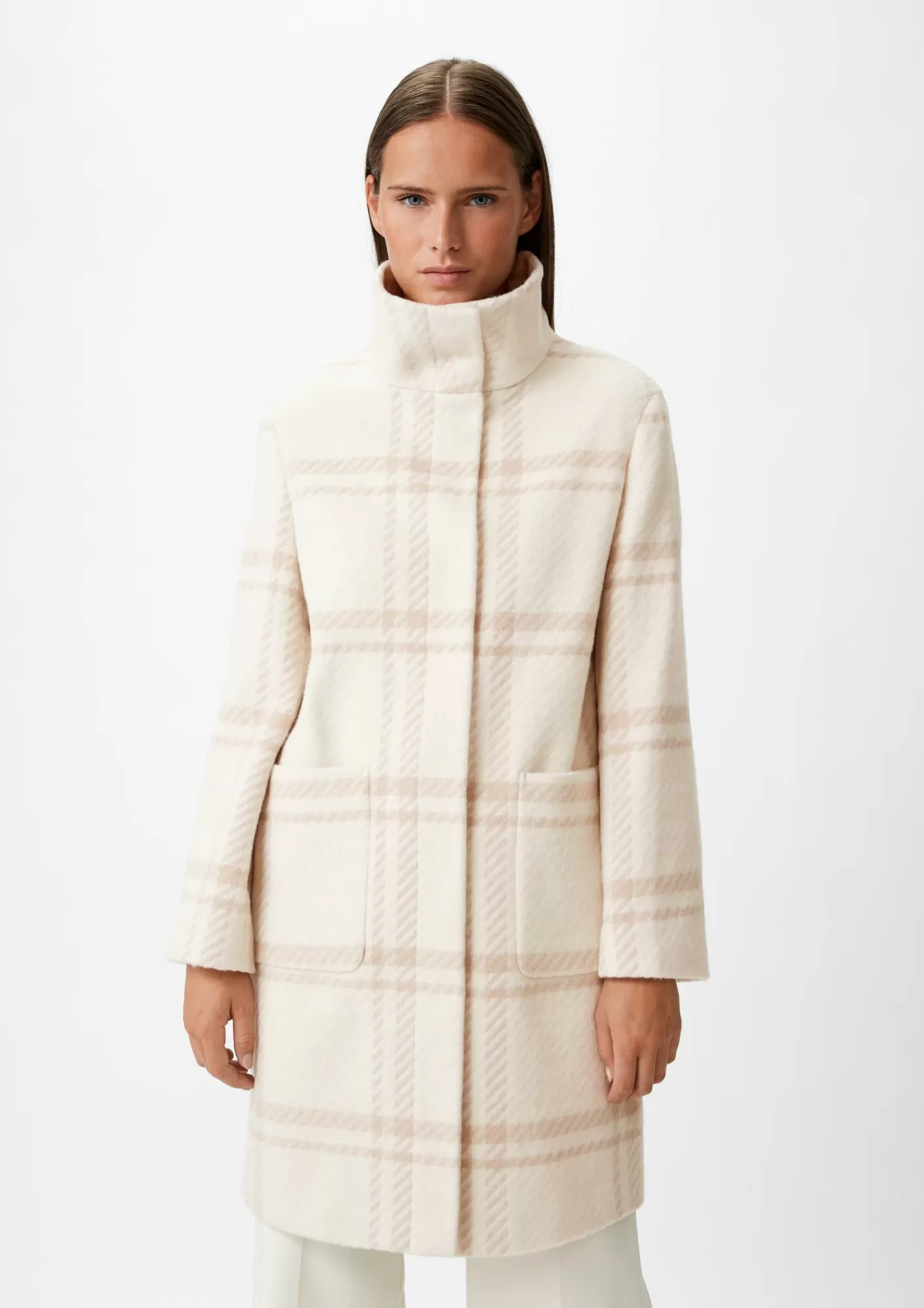 Cheap Comma Karierter Wollmix-Mäntel