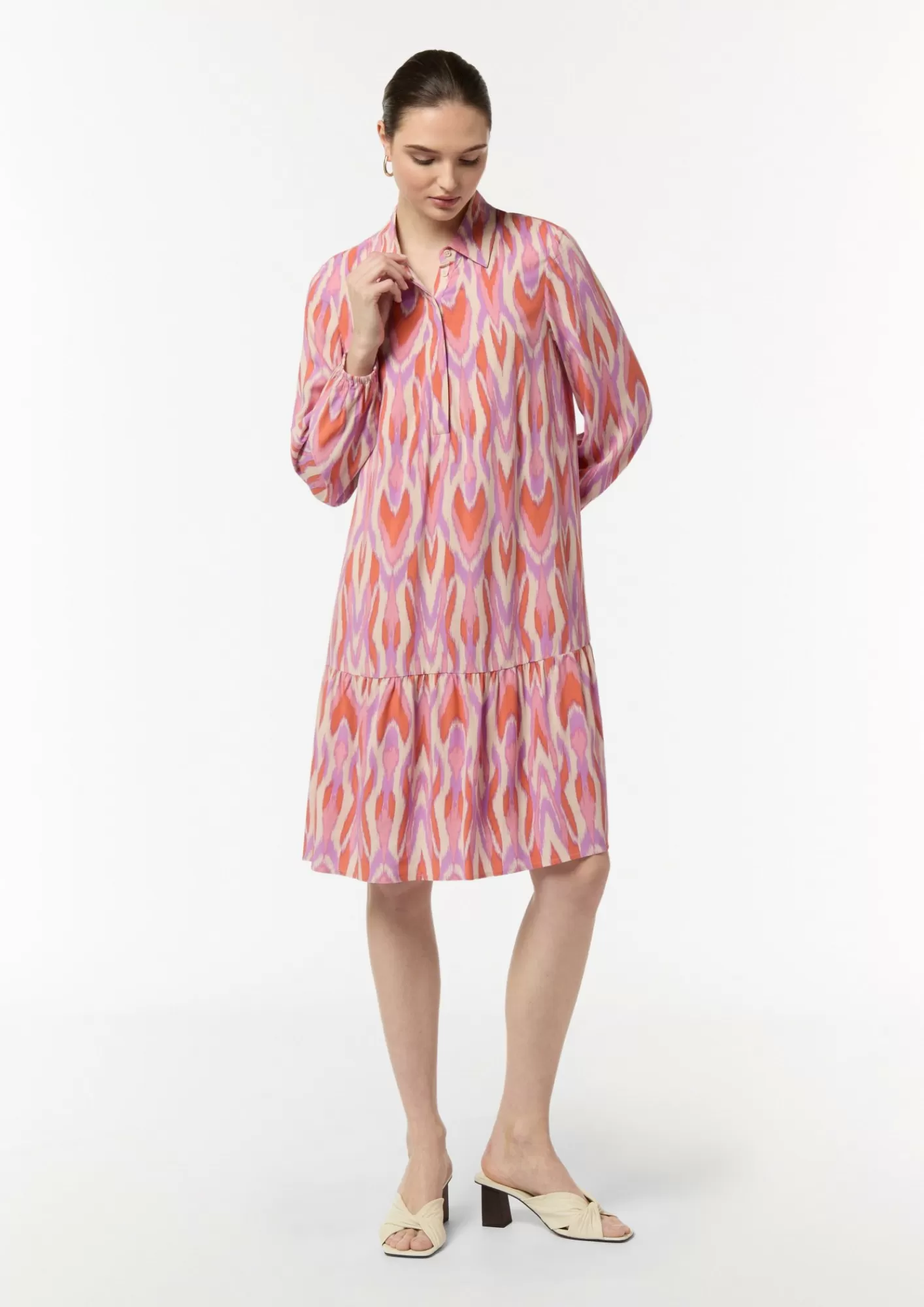 Online Comma Kleid Aus Viskose Mit All-Over-Print