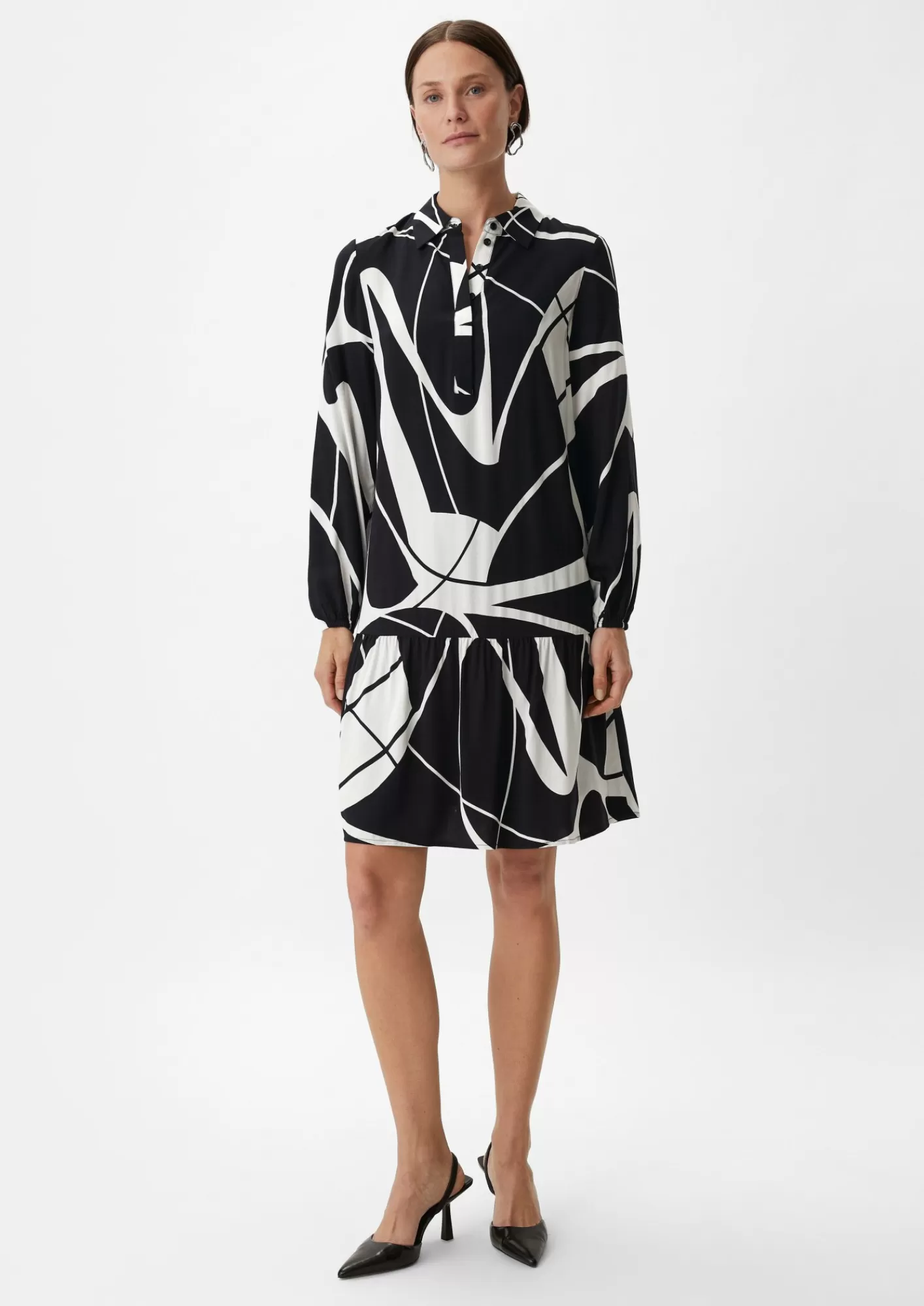 Sale Comma Kleid Aus Viskose Mit All-Over-Print