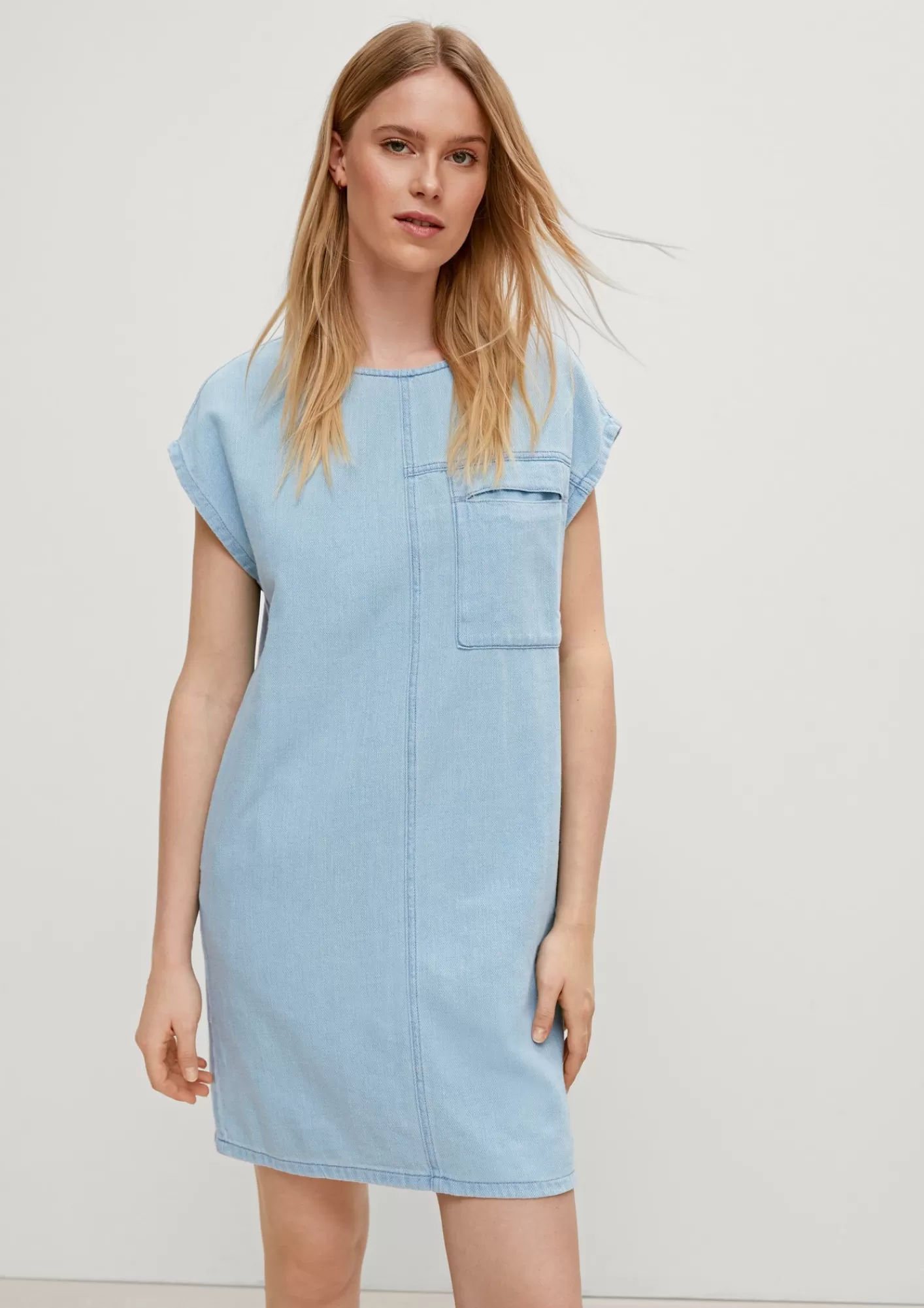Cheap Comma Kleid In Denim-Optik
