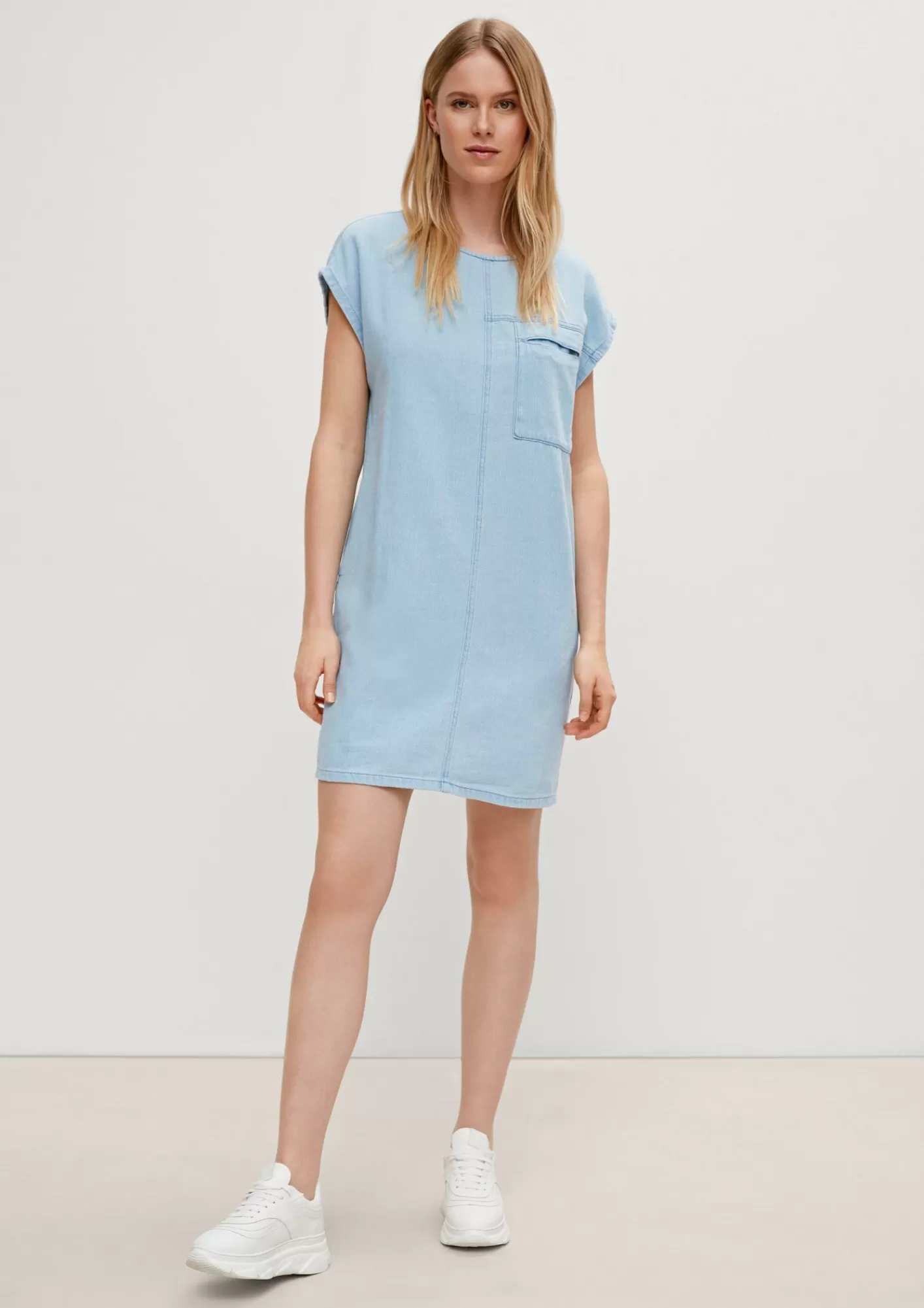Cheap Comma Kleid In Denim-Optik