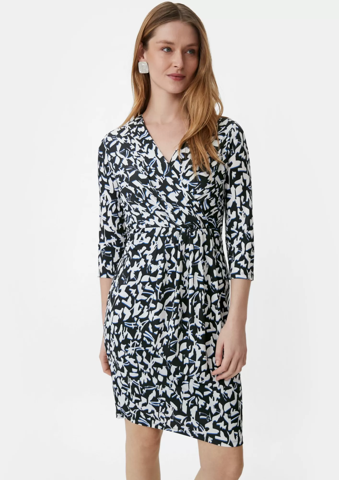 Cheap Comma Kleid Mit All-Over-Print In Wickel-Optik