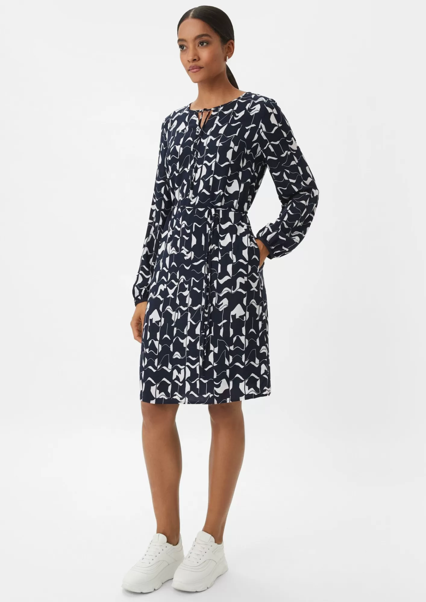 New Comma Kleid Mit Bindeband