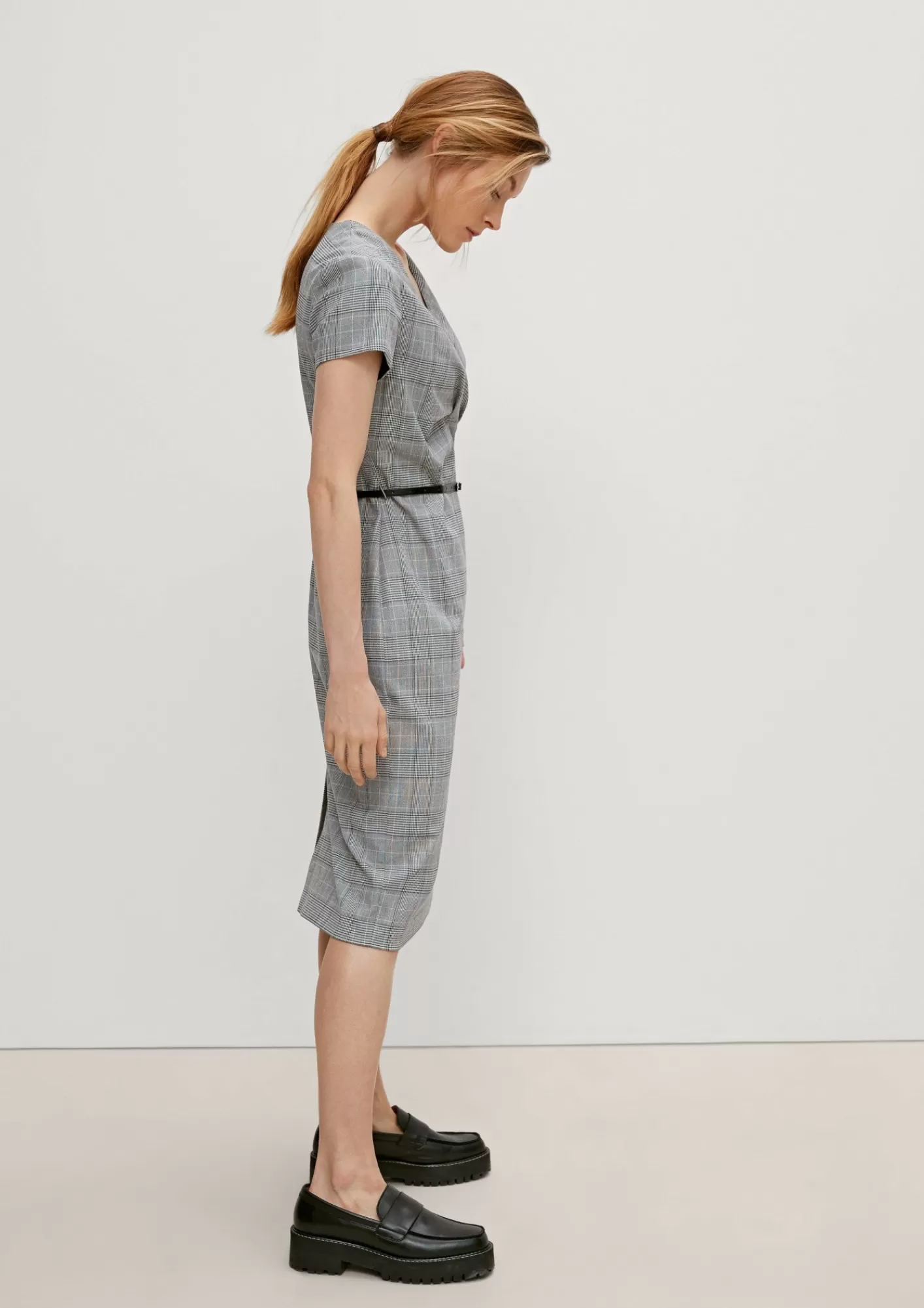 Fashion Comma Kleid Mit Glencheckmuster