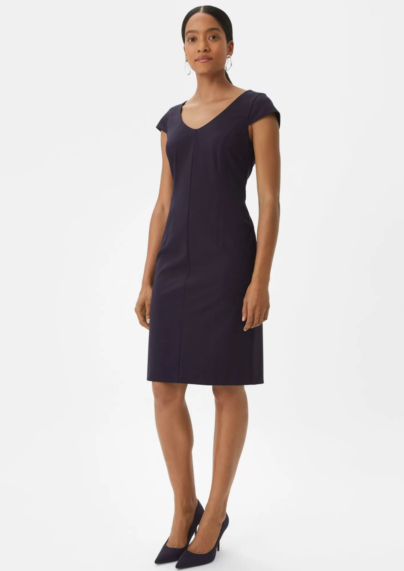 Best Comma Kleid Mit Kapparmeln