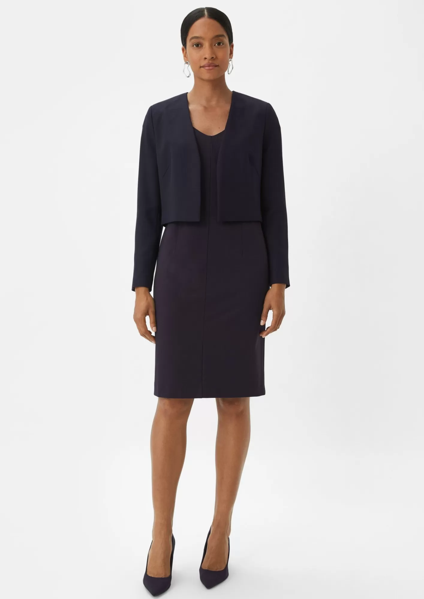 Best Comma Kleid Mit Kapparmeln