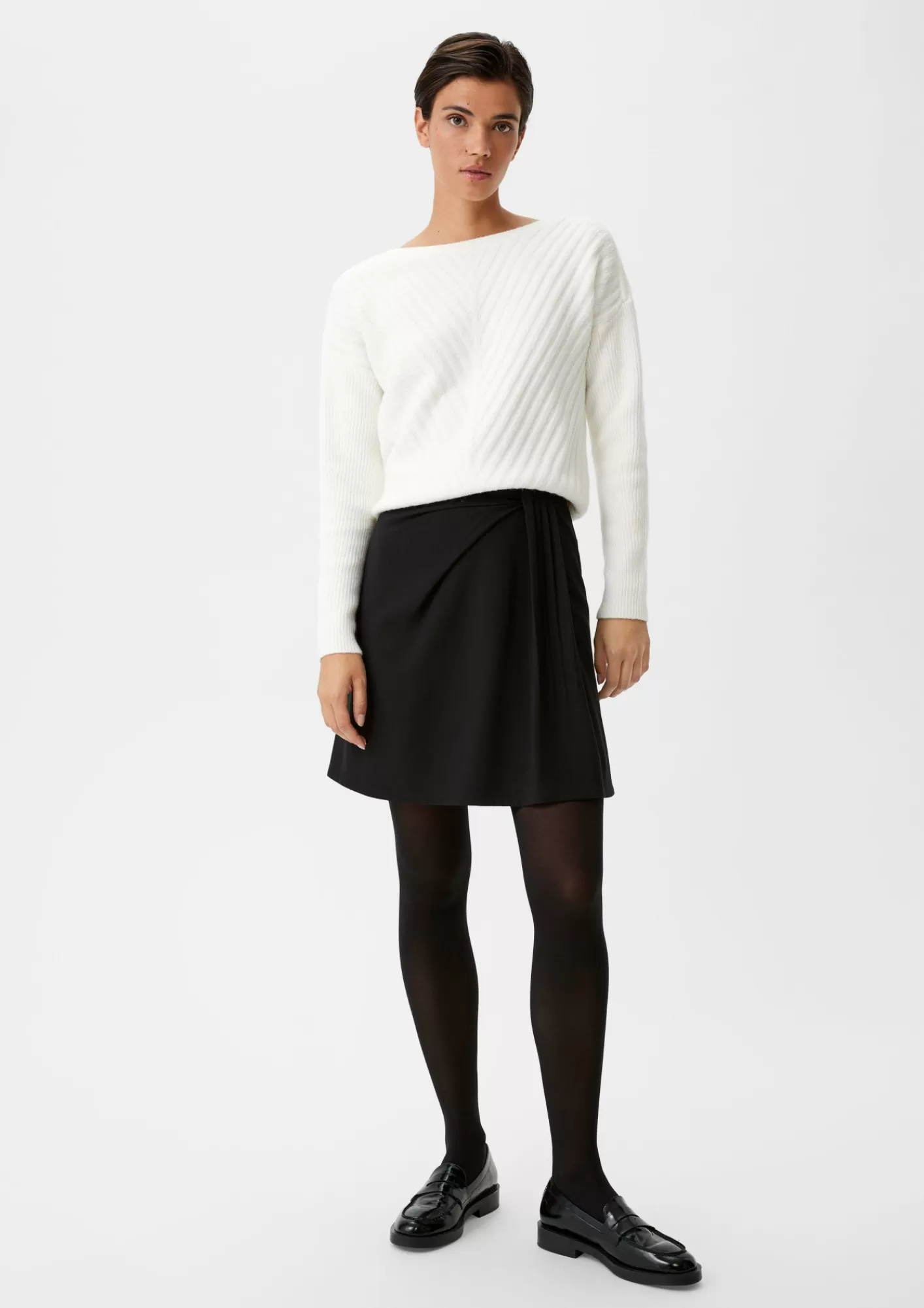 Shop Comma Kurzer Crepe-Rock Mit Raffung