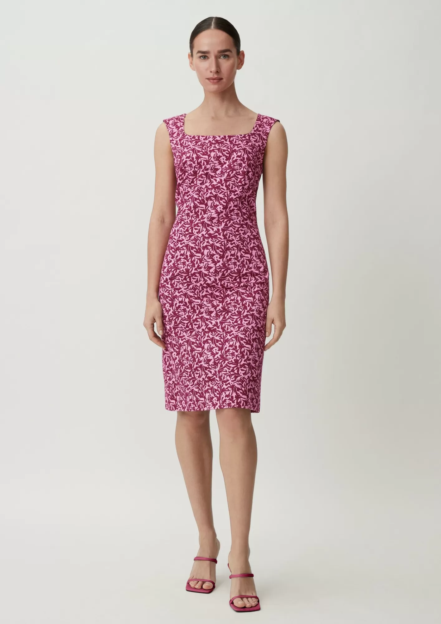 Fashion Comma Kurzes Kleid Aus Baumwollstretch
