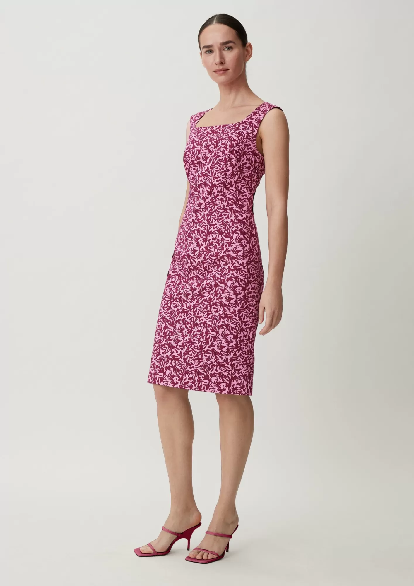 Fashion Comma Kurzes Kleid Aus Baumwollstretch