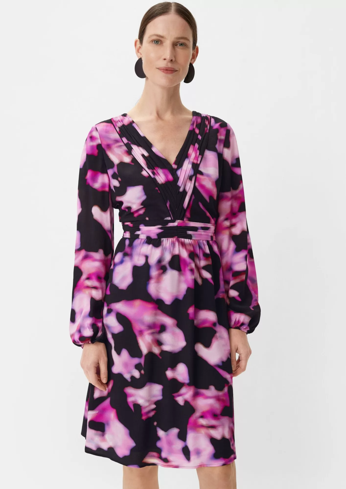 New Comma Kurzes Kleid Mit Allovermuster