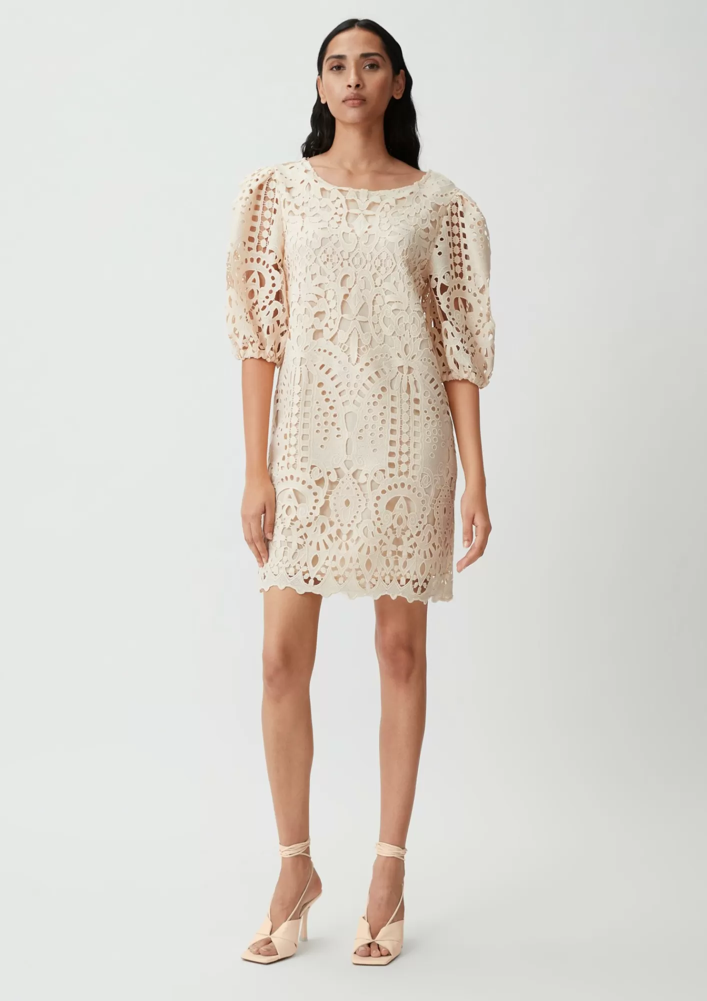 Cheap Comma Kurzes Kleid Mit Lochstickerei