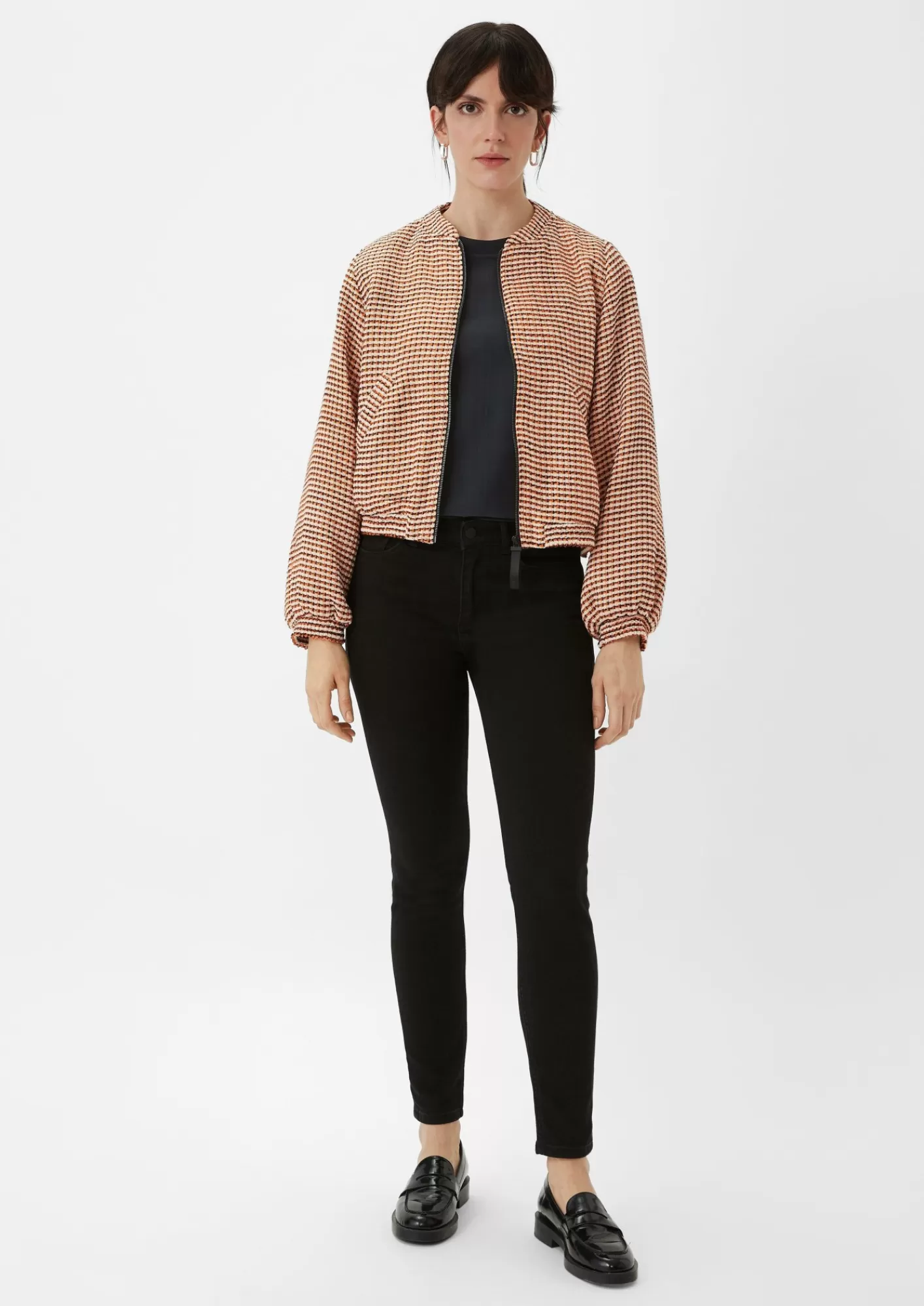 Online Comma Langarmshirt Aus Fliesendem Modal