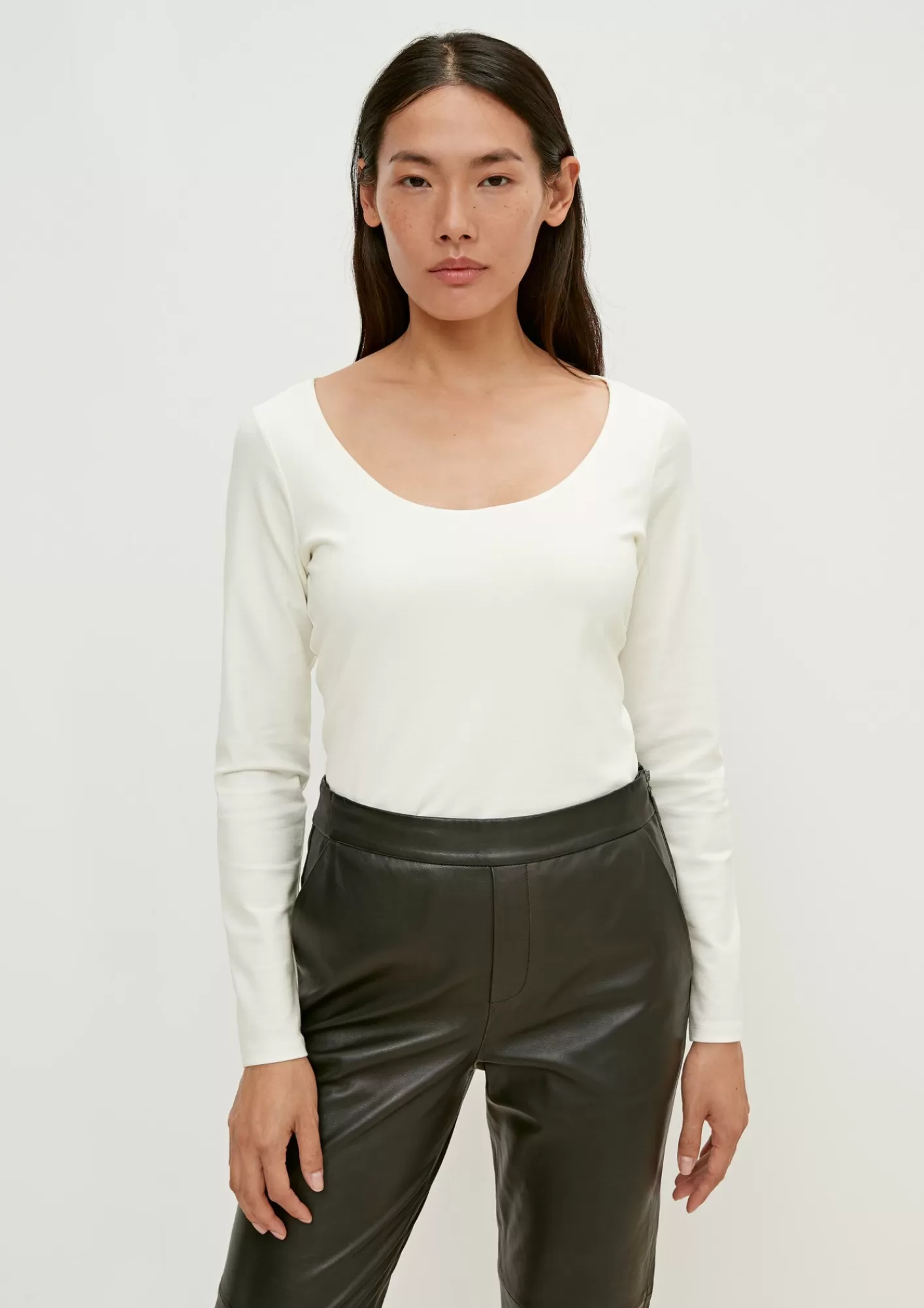 Fashion Comma Langarmshirt Aus Lyocellmix