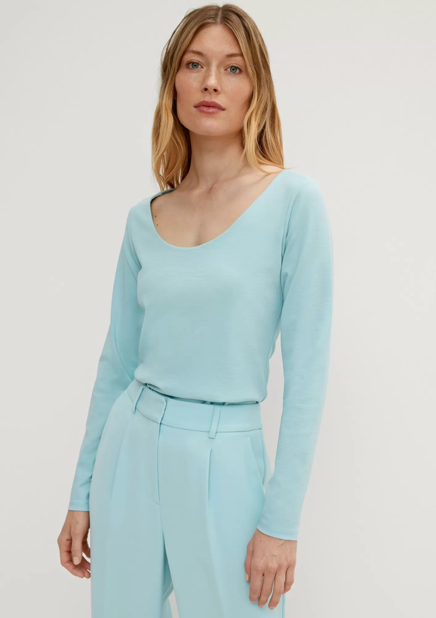 Store Comma Langarmshirt Aus Lyocellmix