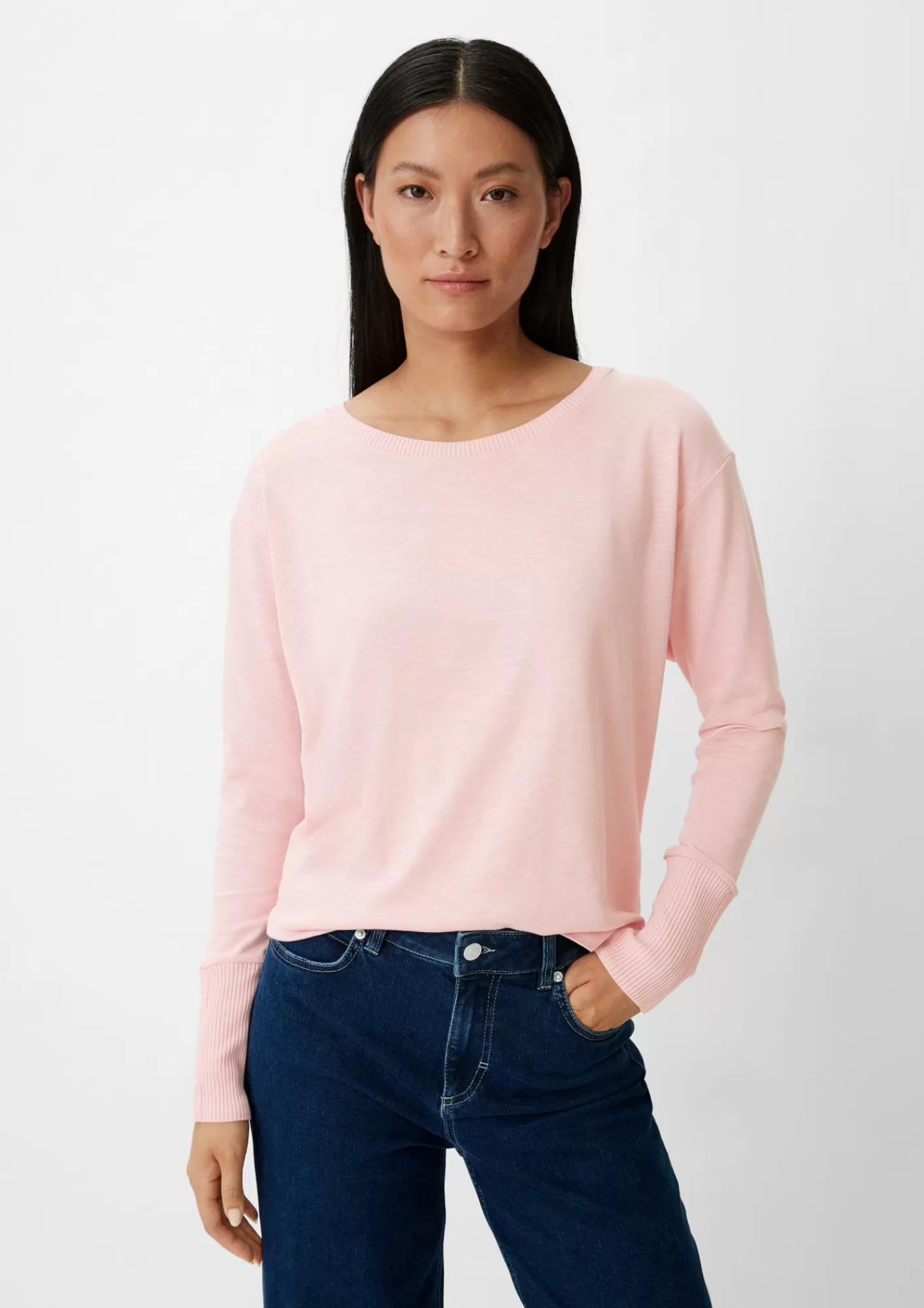 Cheap Comma Langarmshirt Aus Modalmix
