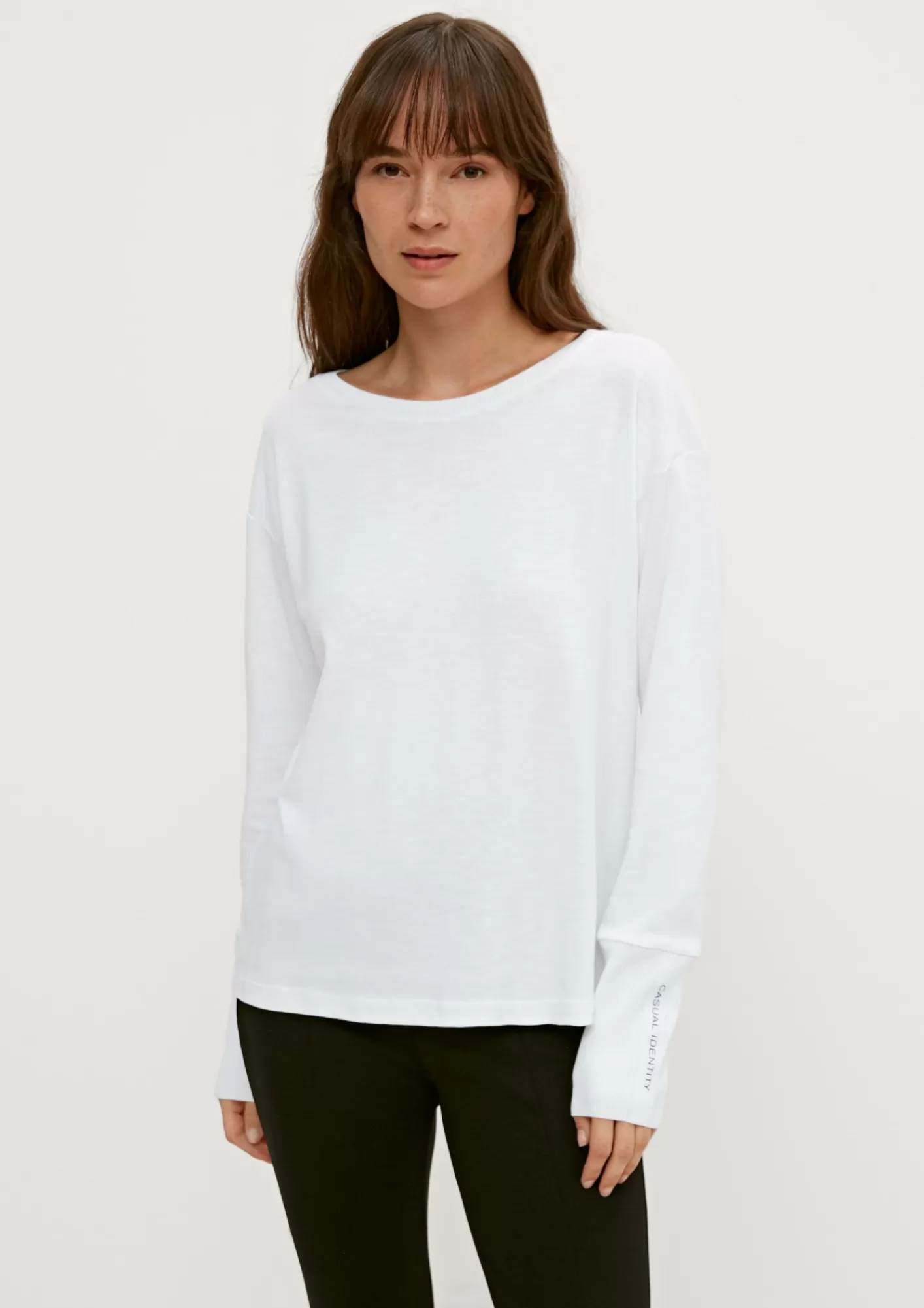Online Comma Langarmshirt Aus Modalmix