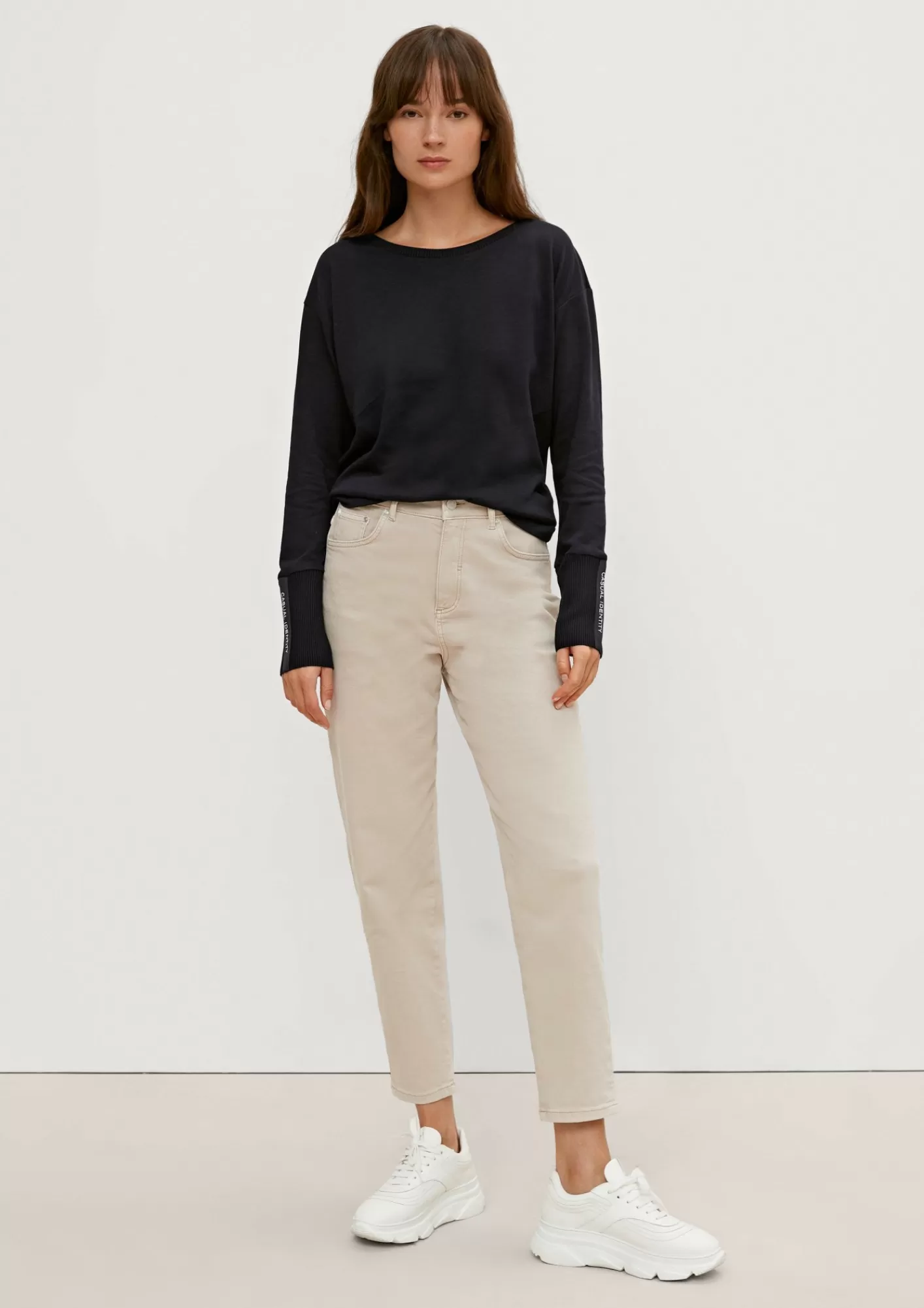 Sale Comma Langarmshirt Aus Modalmix