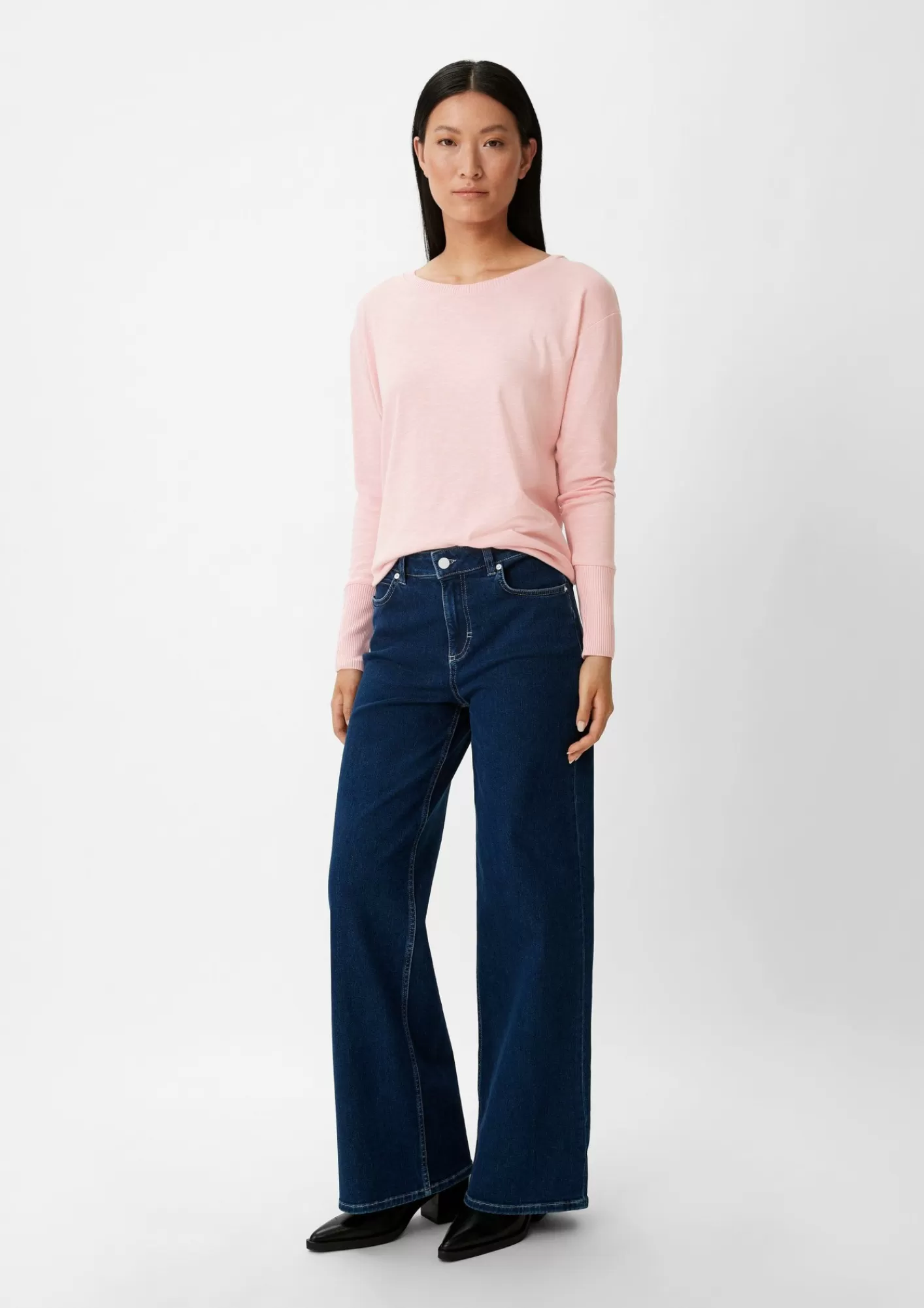 Cheap Comma Langarmshirt Aus Modalmix