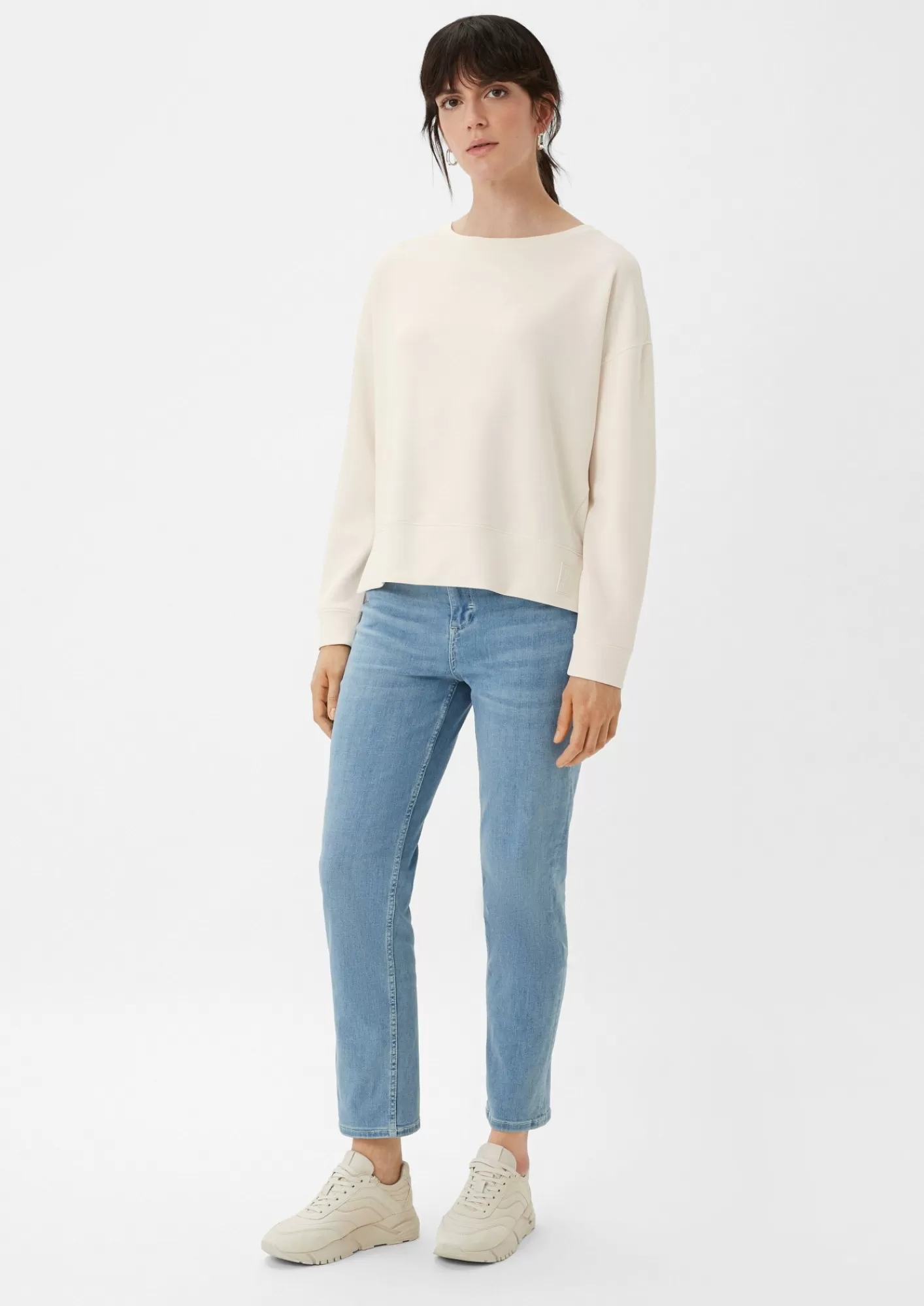 Online Comma Langarmshirt Aus Modalmix