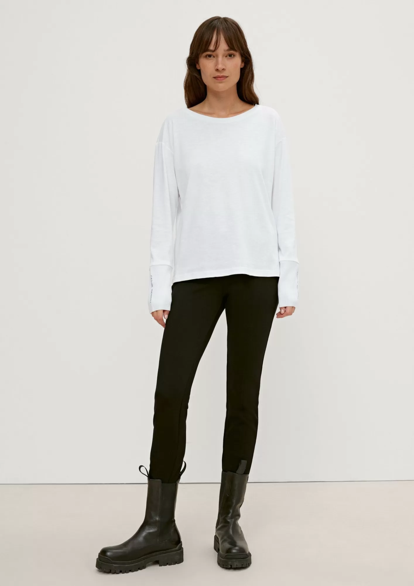 Online Comma Langarmshirt Aus Modalmix