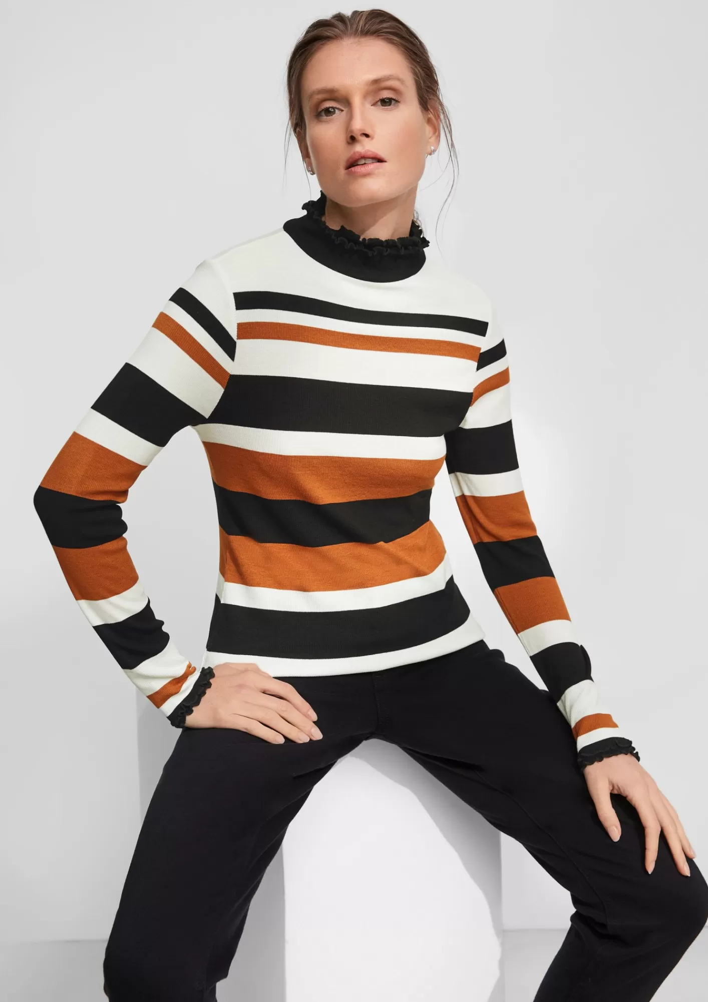 Shop Comma Langarmshirt Aus Viskosestretch
