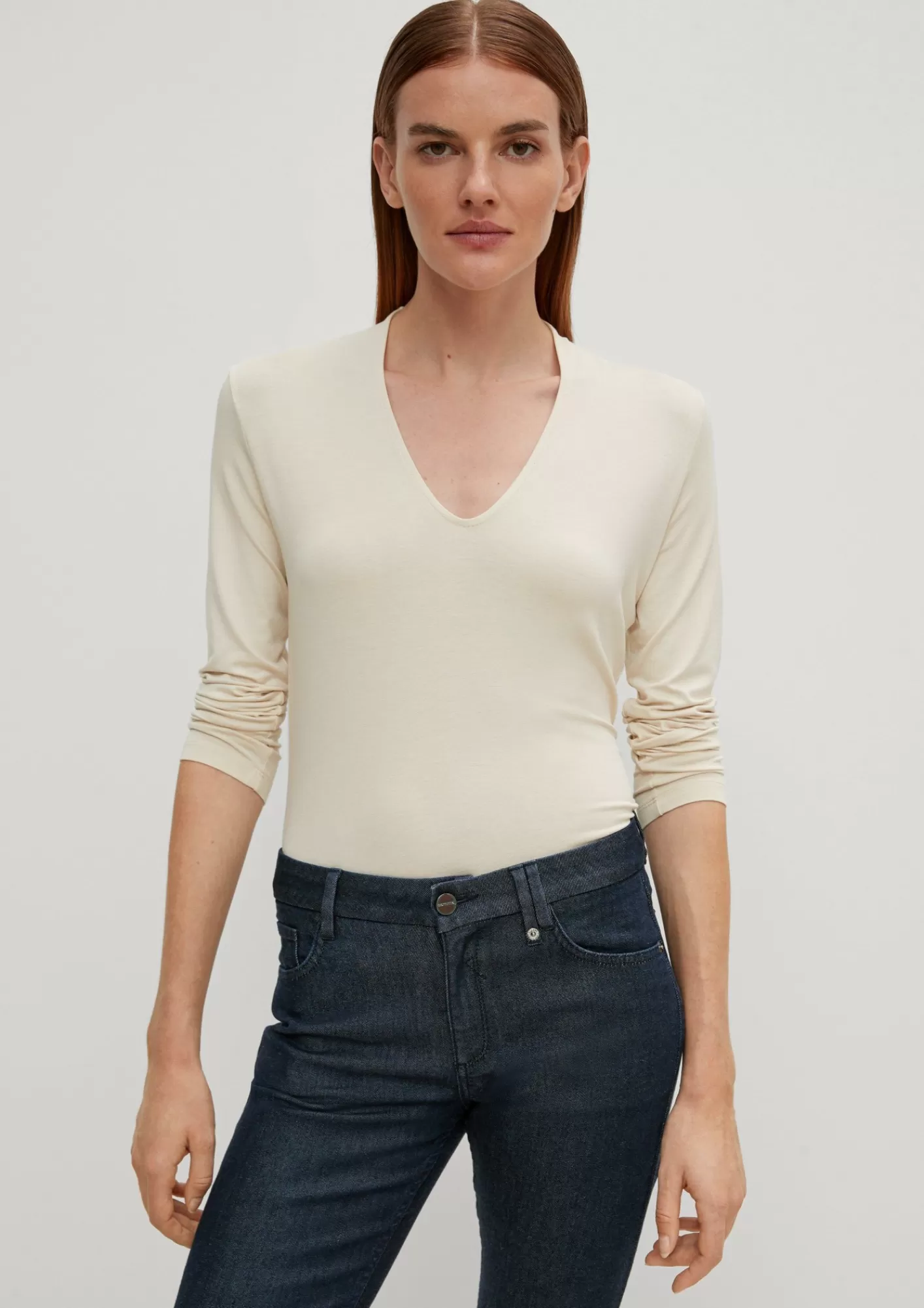Outlet Comma Langarmshirt Aus Viskosestretch