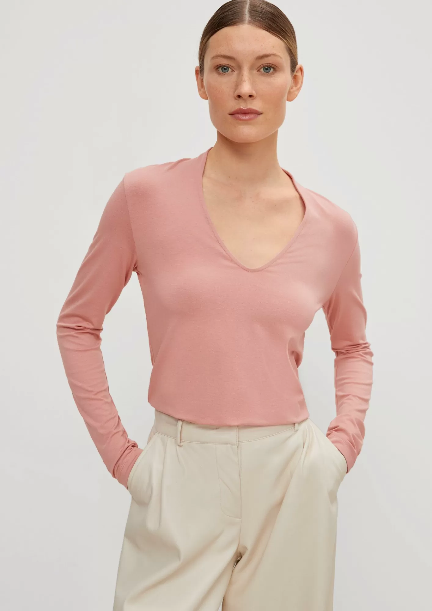 Shop Comma Langarmshirt Aus Viskosestretch