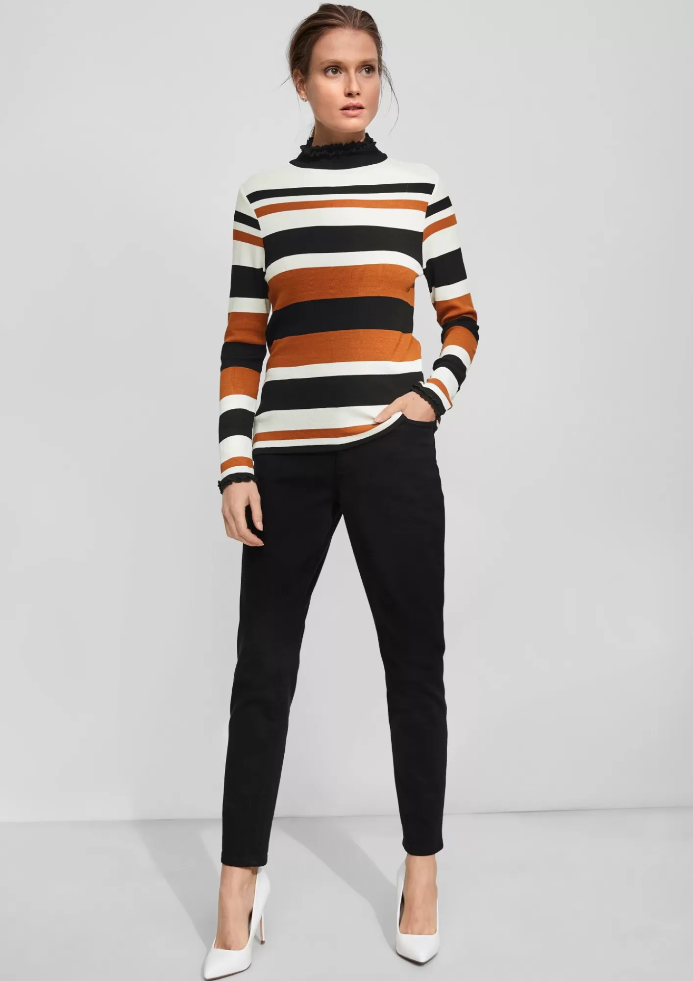 Shop Comma Langarmshirt Aus Viskosestretch
